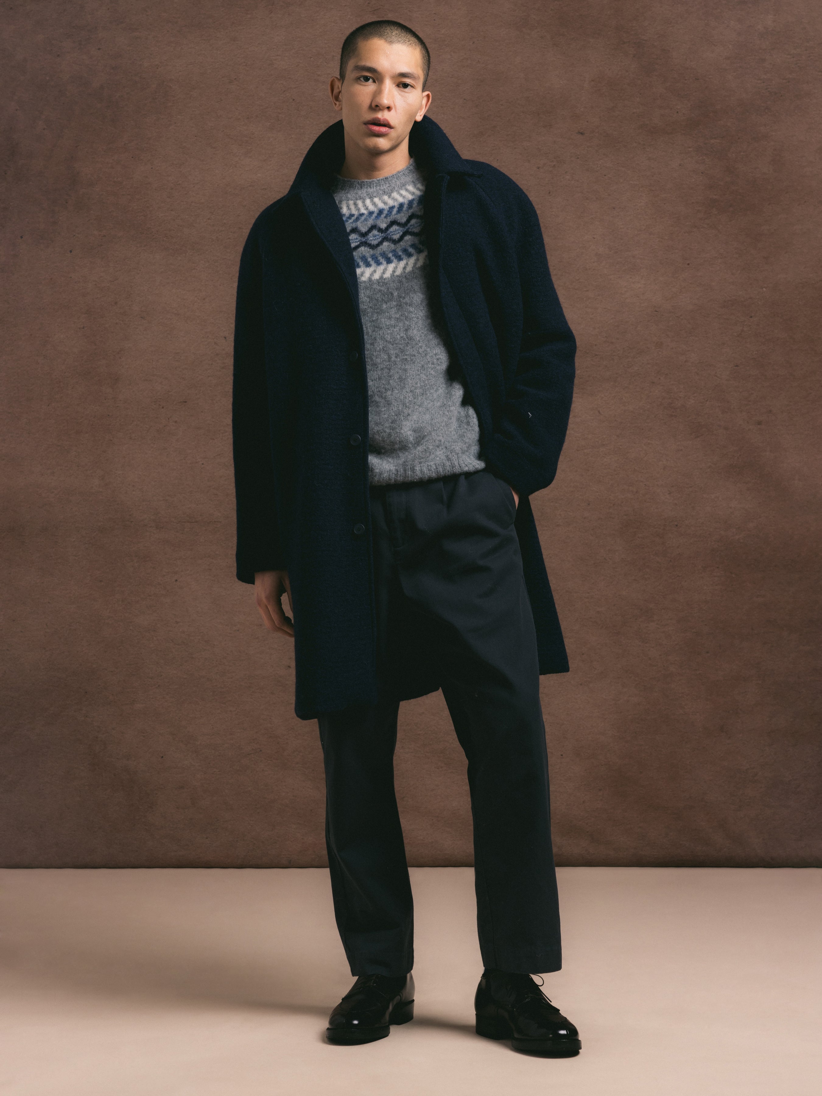 Dundas Overcoat in Midnight Italian Wool Blend