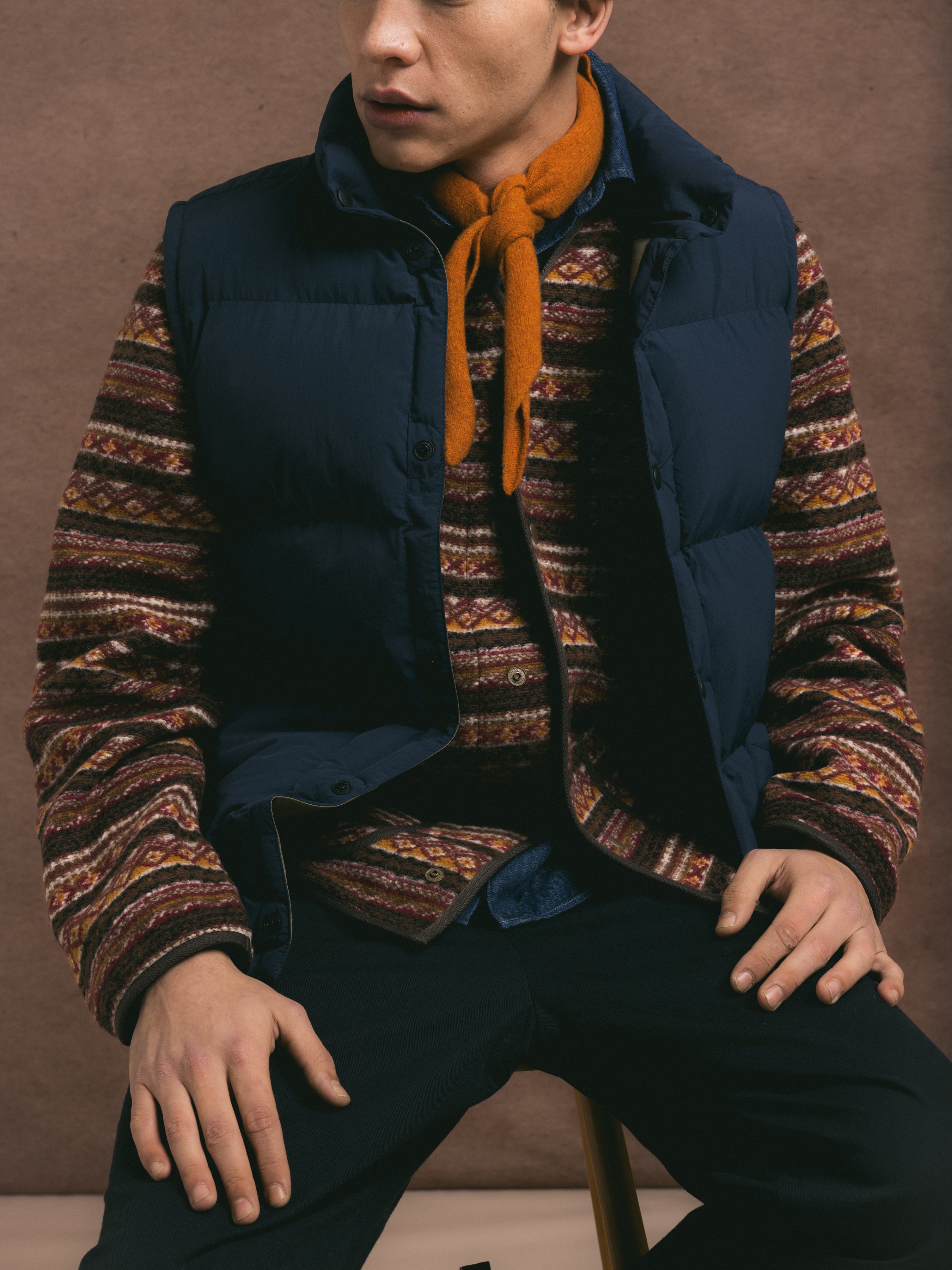 Made In Scotland Unisex Alva Bandana in Orange Pure Wool – Kestin