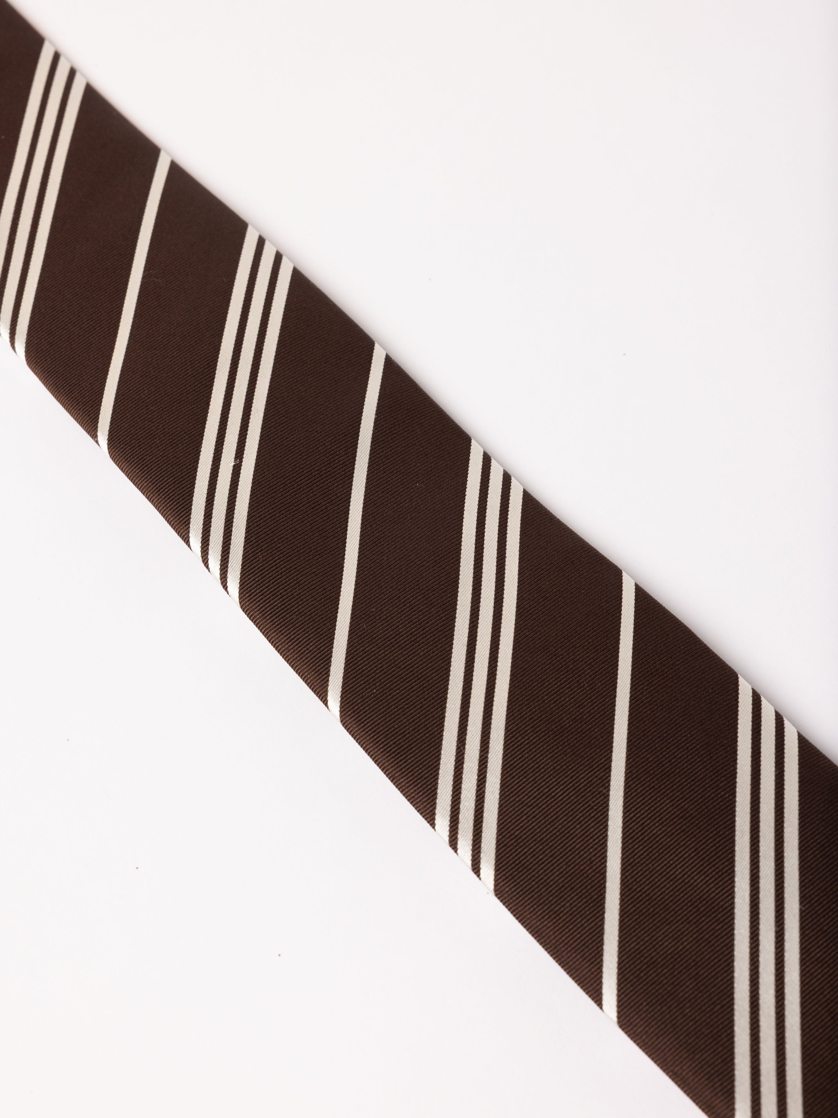 Silk Tie in Peat Stripe