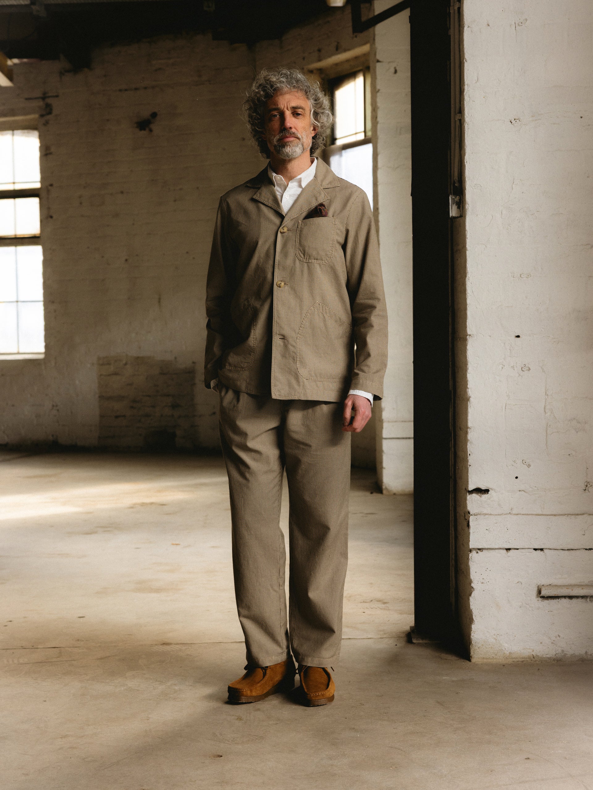 Stac Blazer in Olive Check Organic Cotton