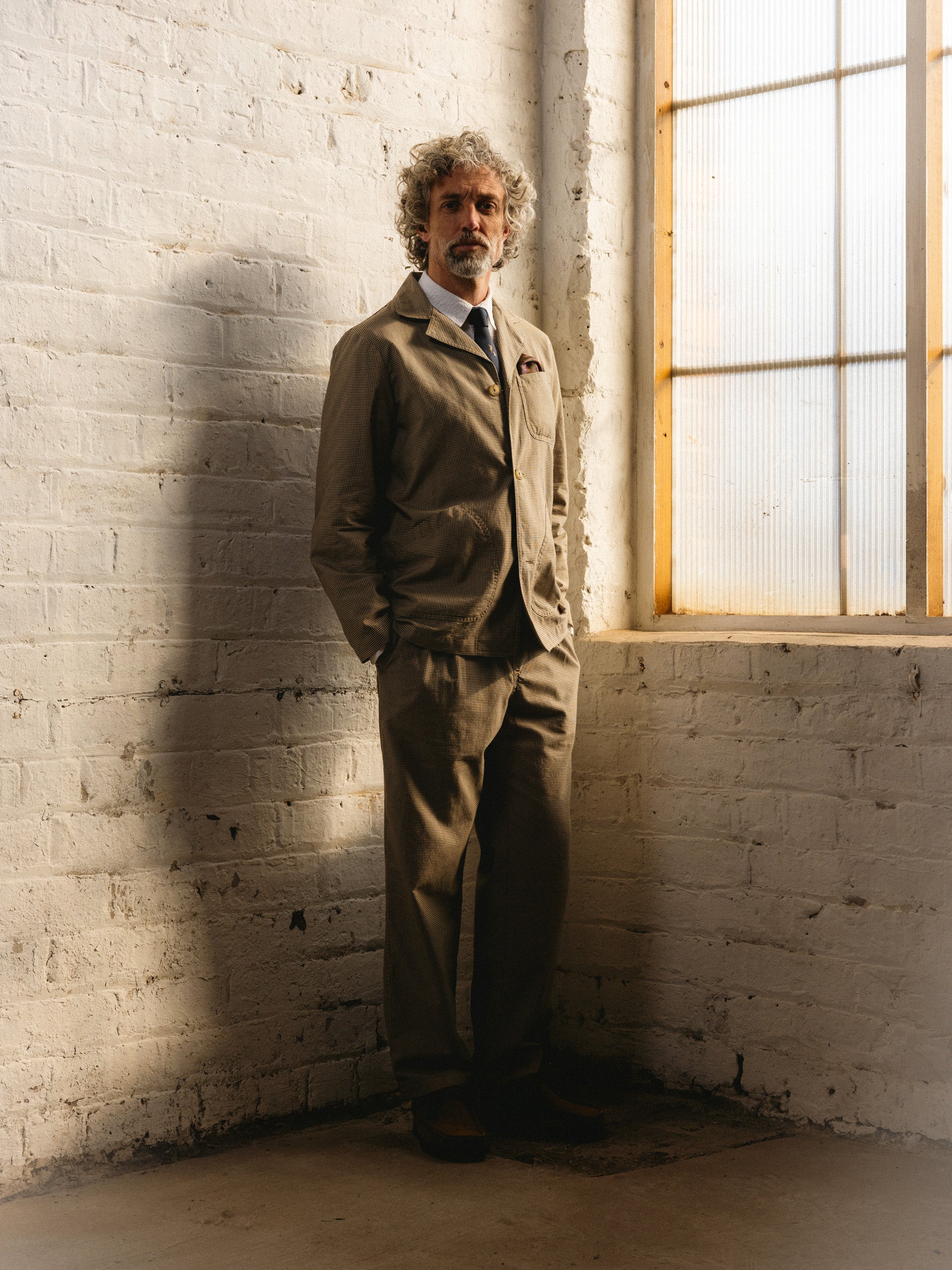 Stac Blazer in Olive Check Organic Cotton