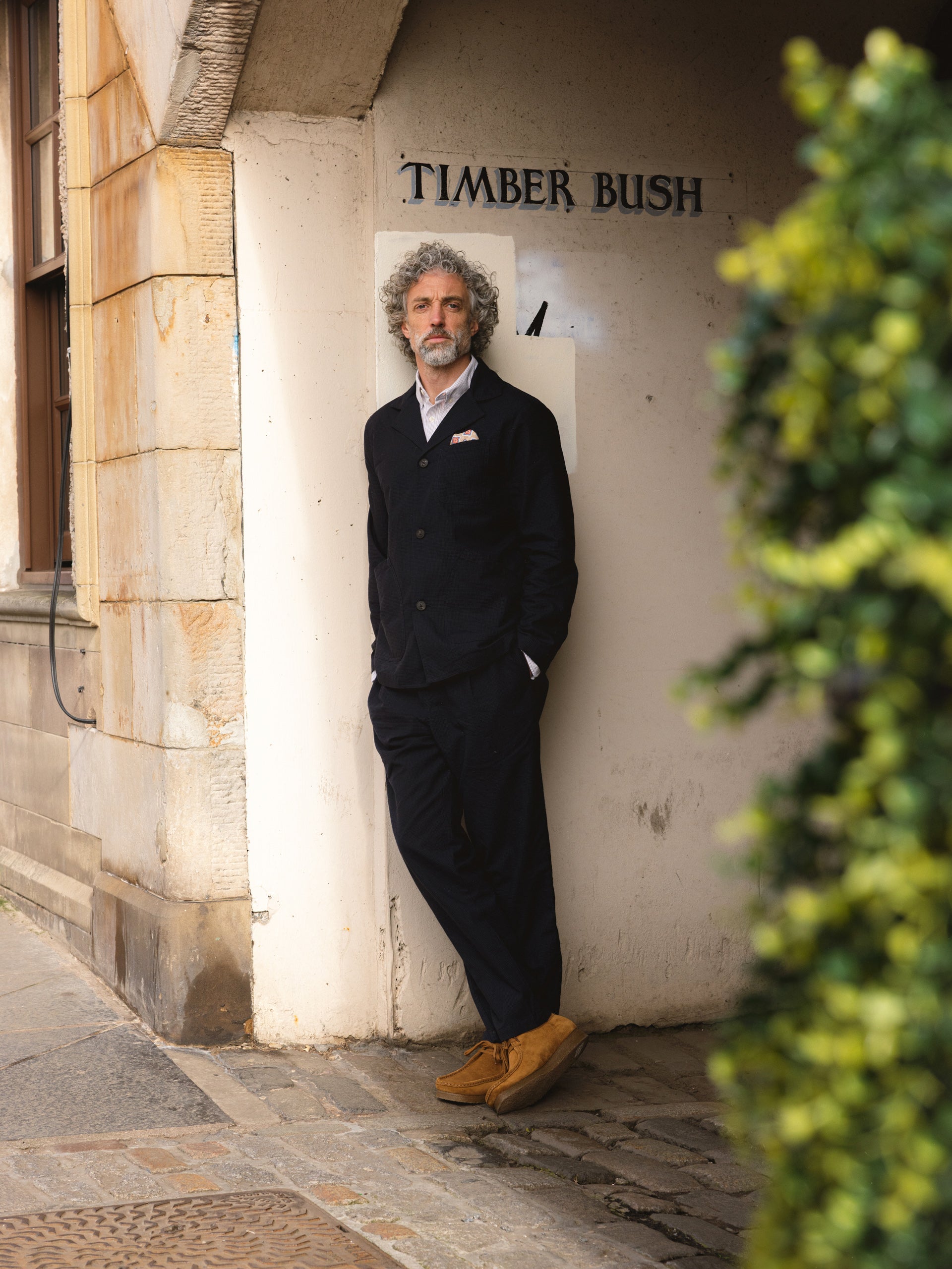 Doune Pant in Navy Check Organic Cotton