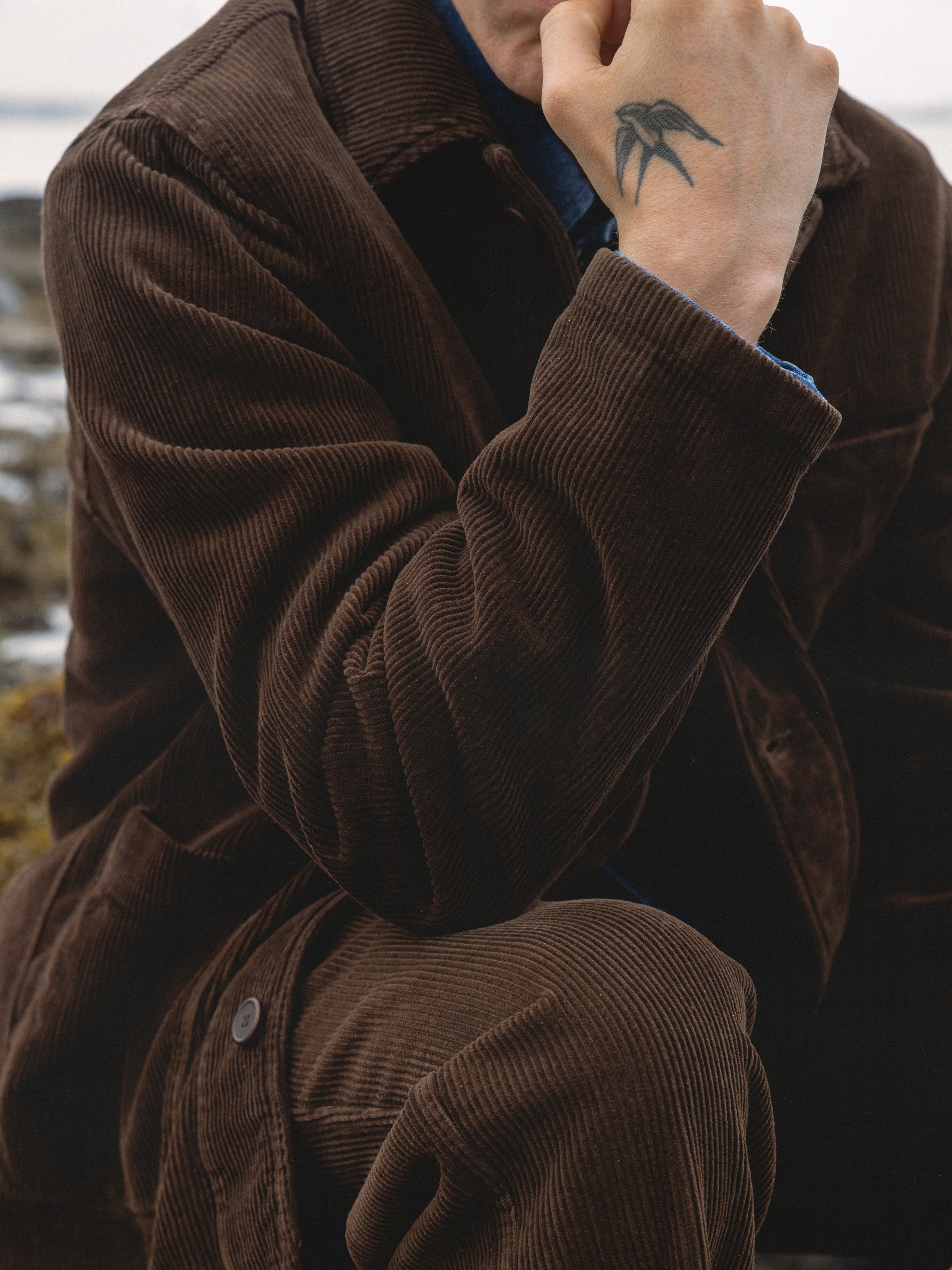 Huntly Jacket in Peat 8-Wale Organic Corduroy