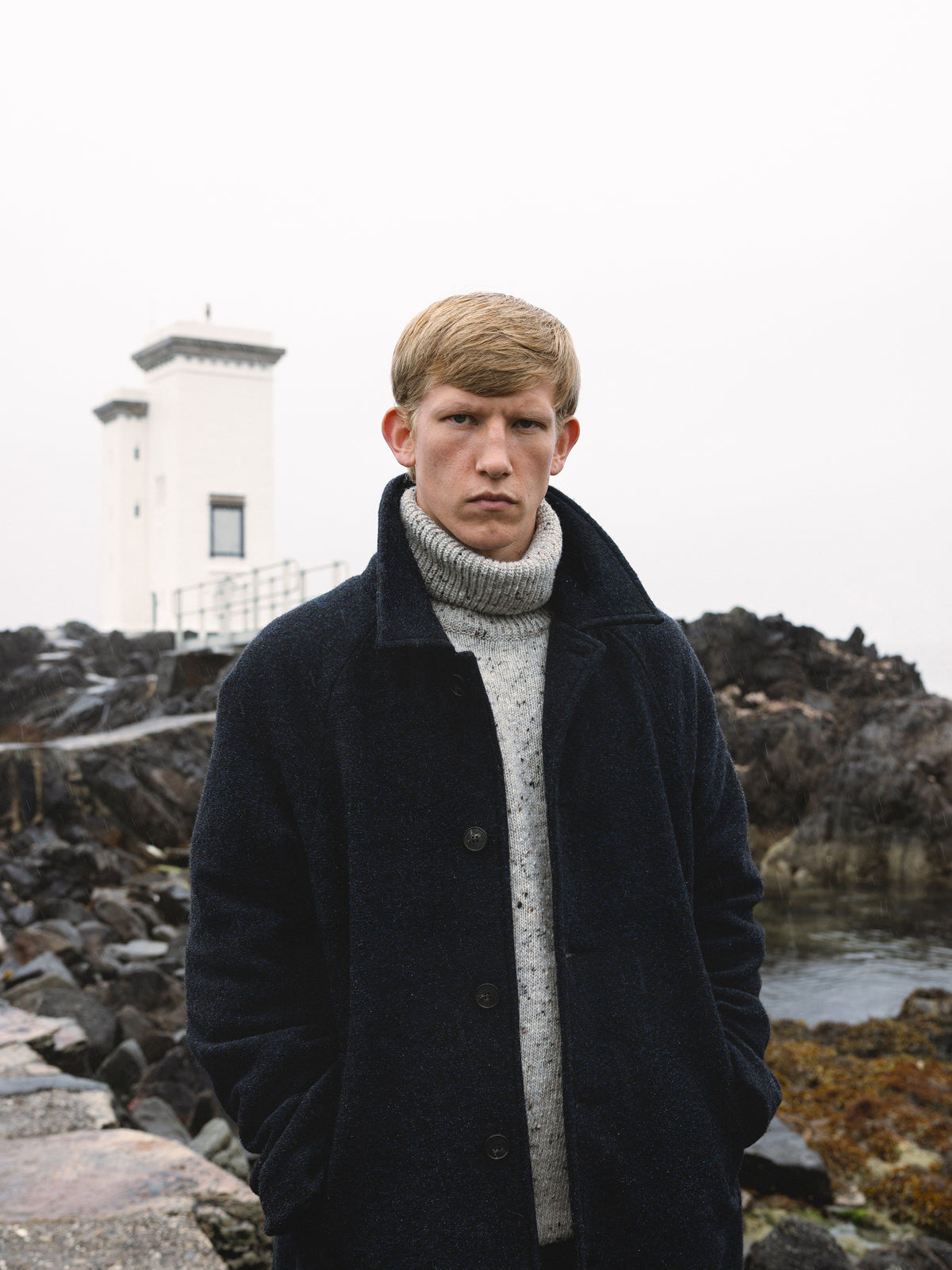 Drummond Overcoat in Navy