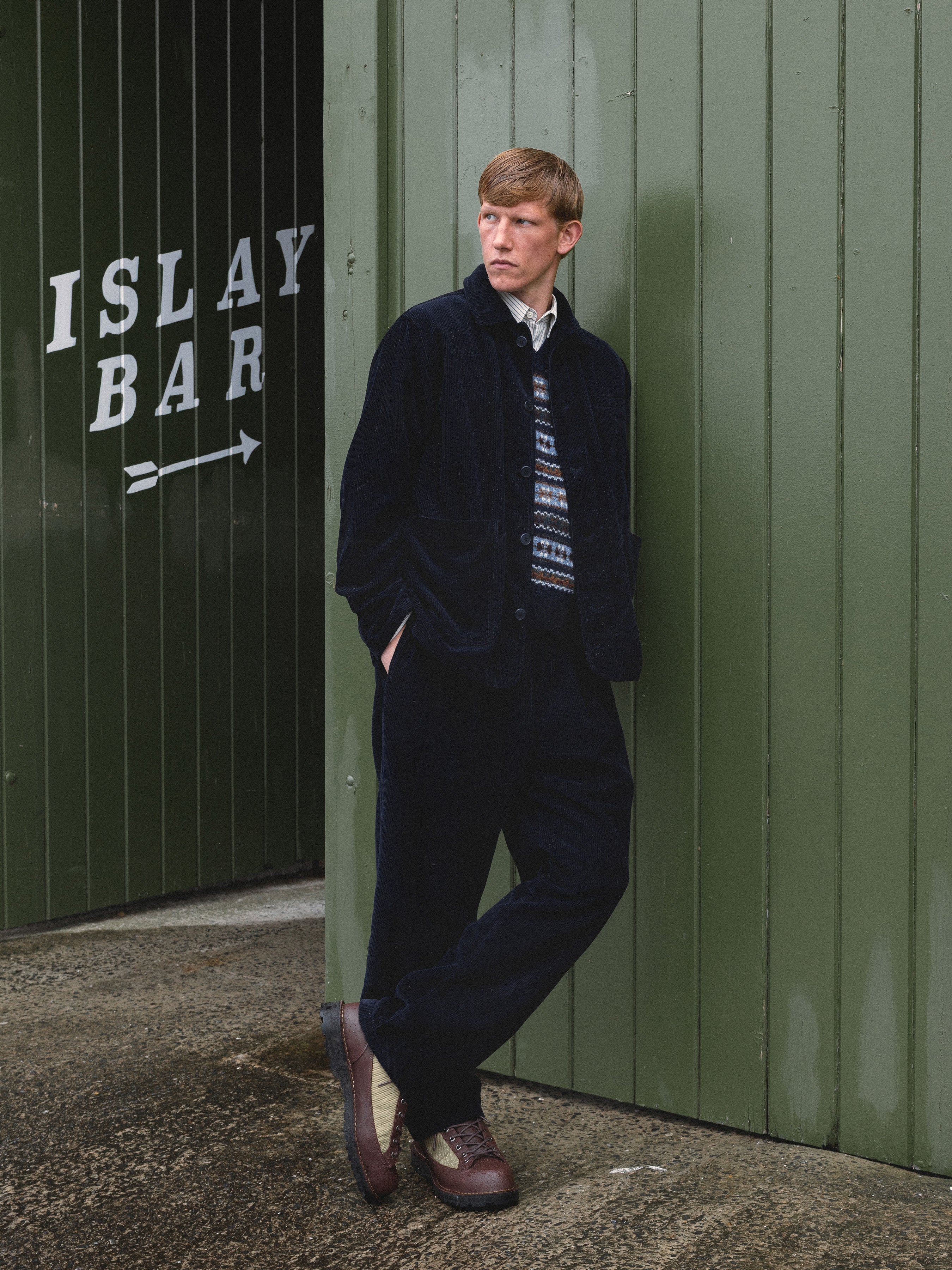 Doune Pant in Ink Navy 8-Wale Organic Corduroy