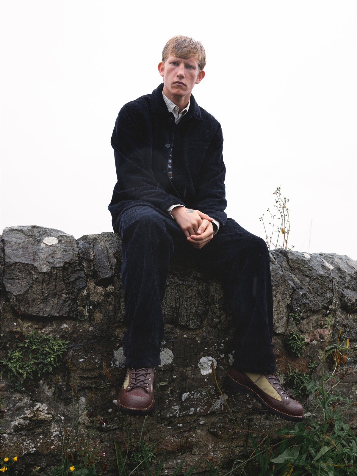 Doune Pant in Ink Navy 8-Wale Organic Corduroy