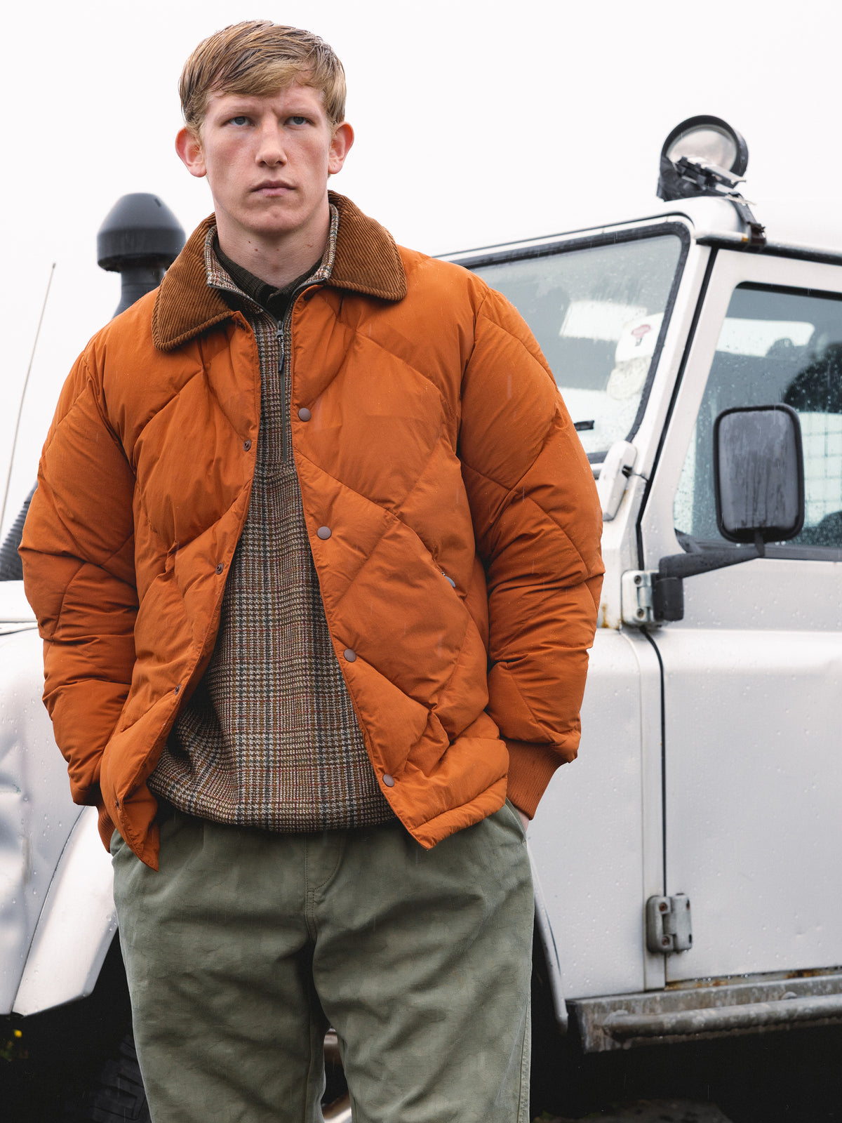 Dunbar Jacket in Rust Orange Recycled Nylon