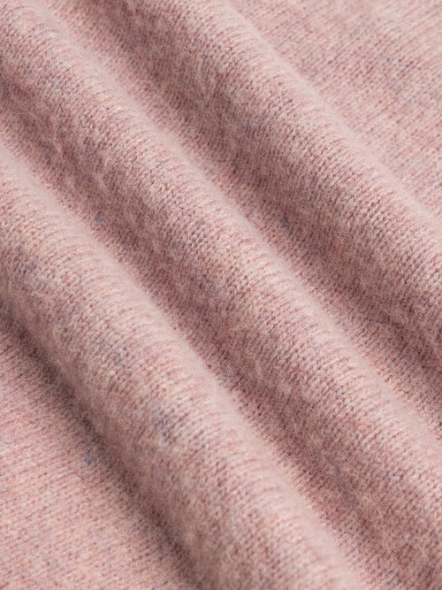 Brushed Shetland Crew in Pale Pink Lambswool