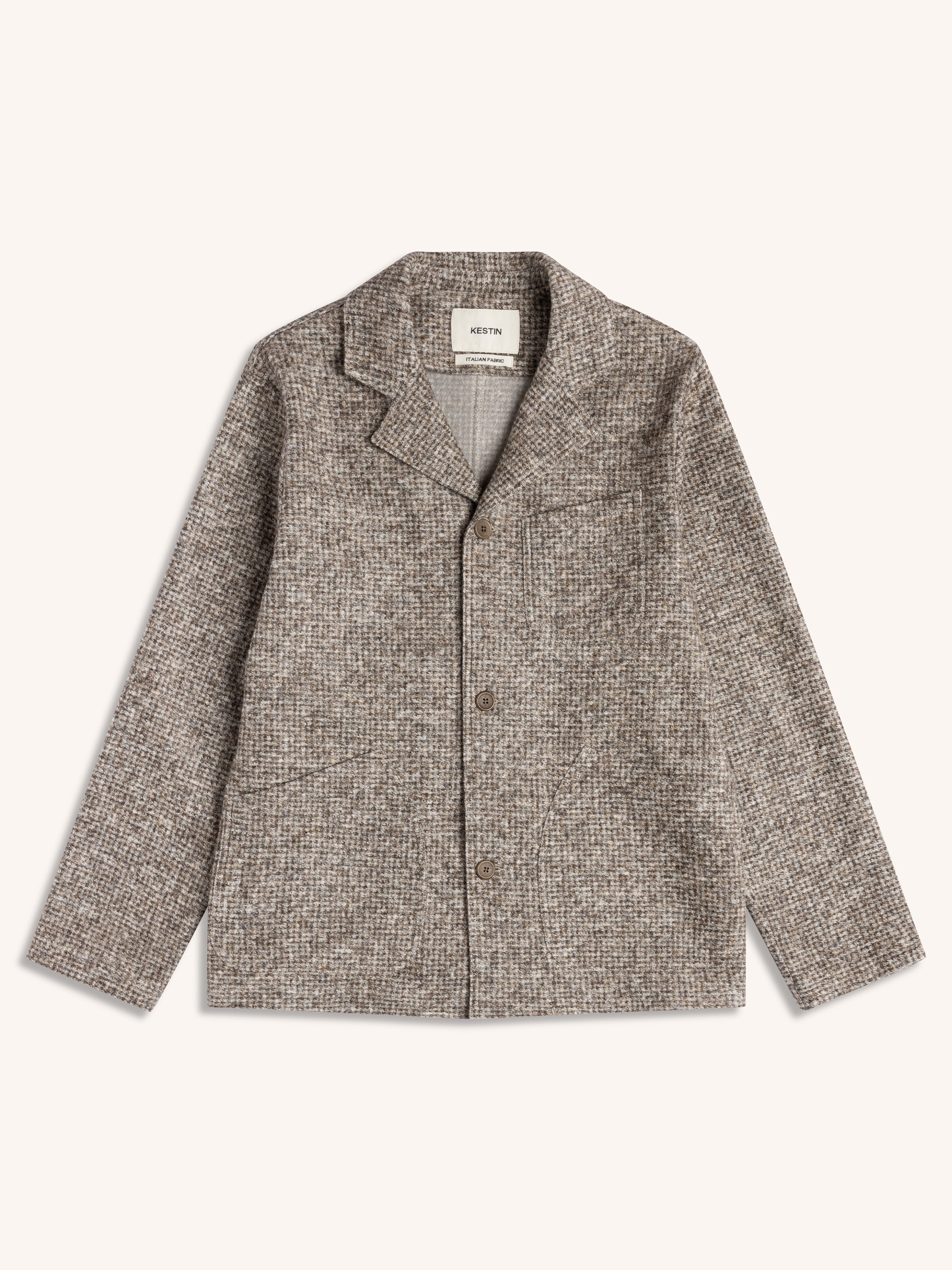 Stac Blazer in Taupe Check Bonded Wool