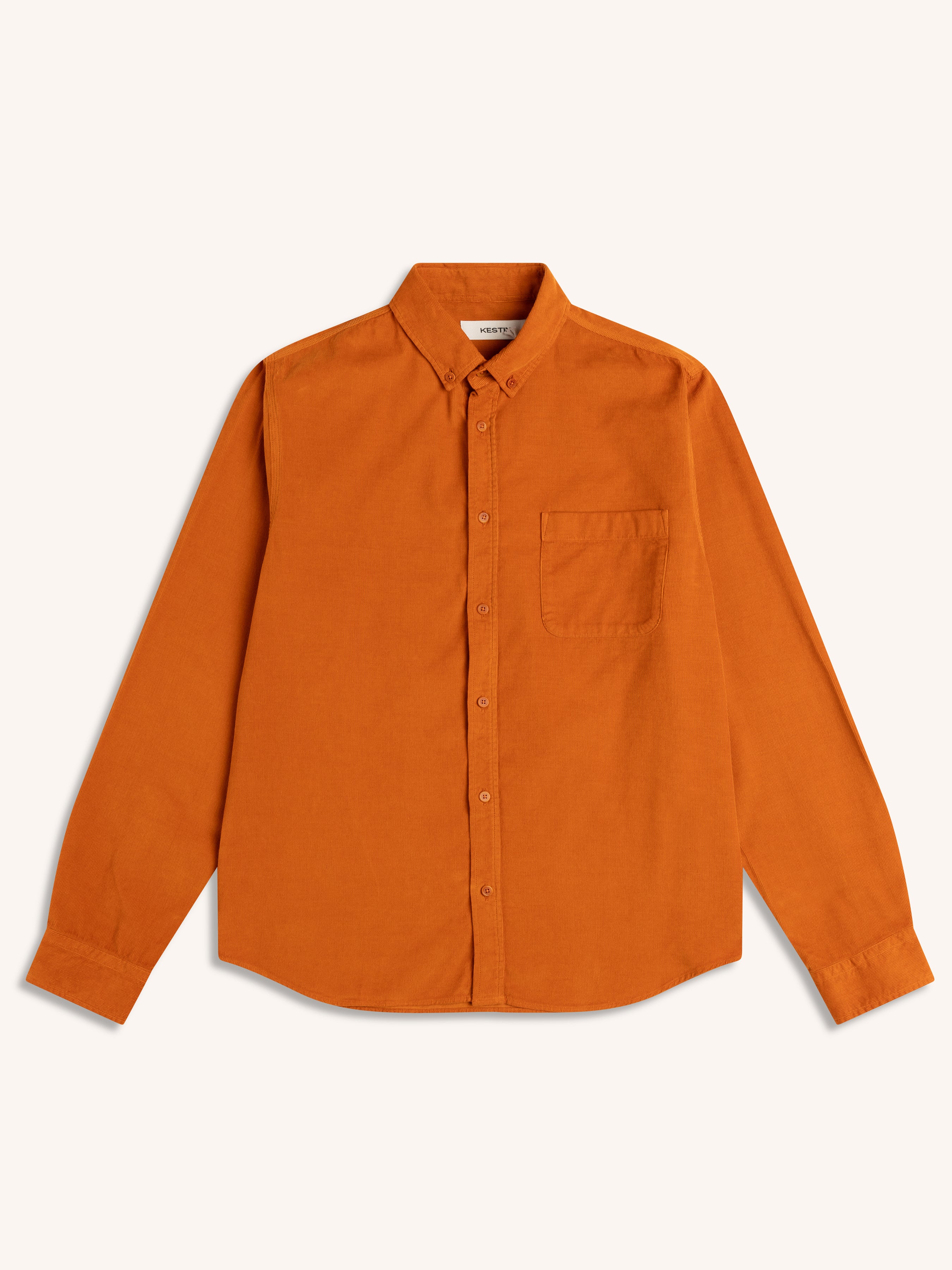 Raeburn Button Down Shirt in Burnt Orange Fine Corduroy