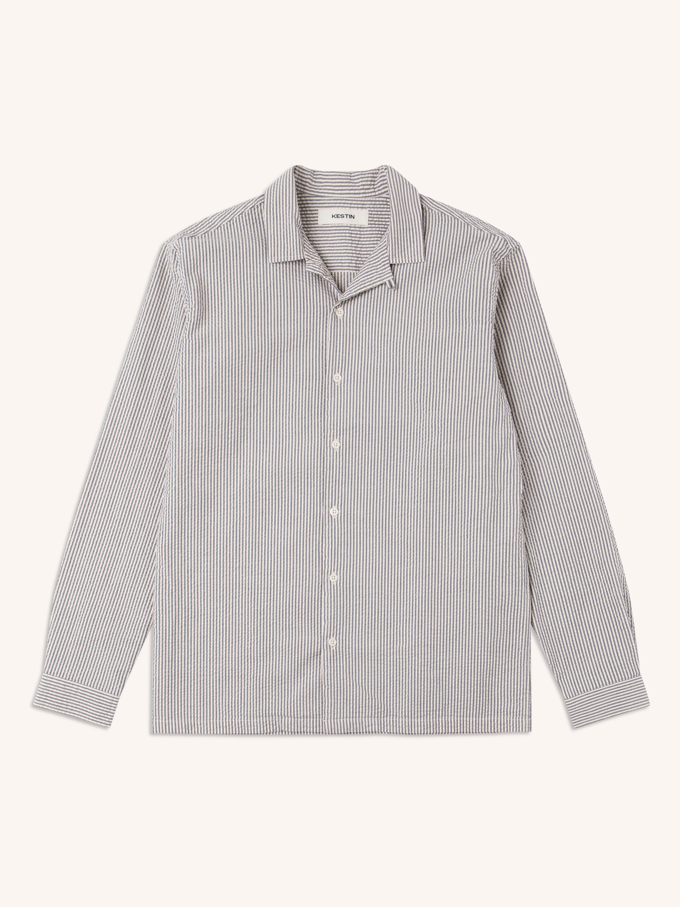 Tain Shirt in Ecru / Blue Seersucker