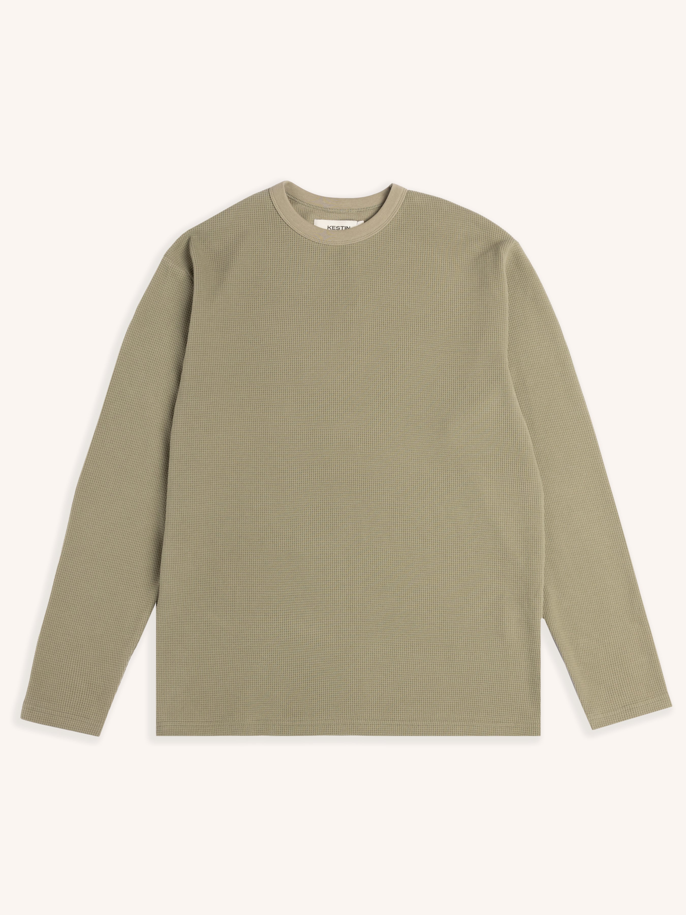 Waternish Long Sleeve Tee in Sage Brushed Waffle