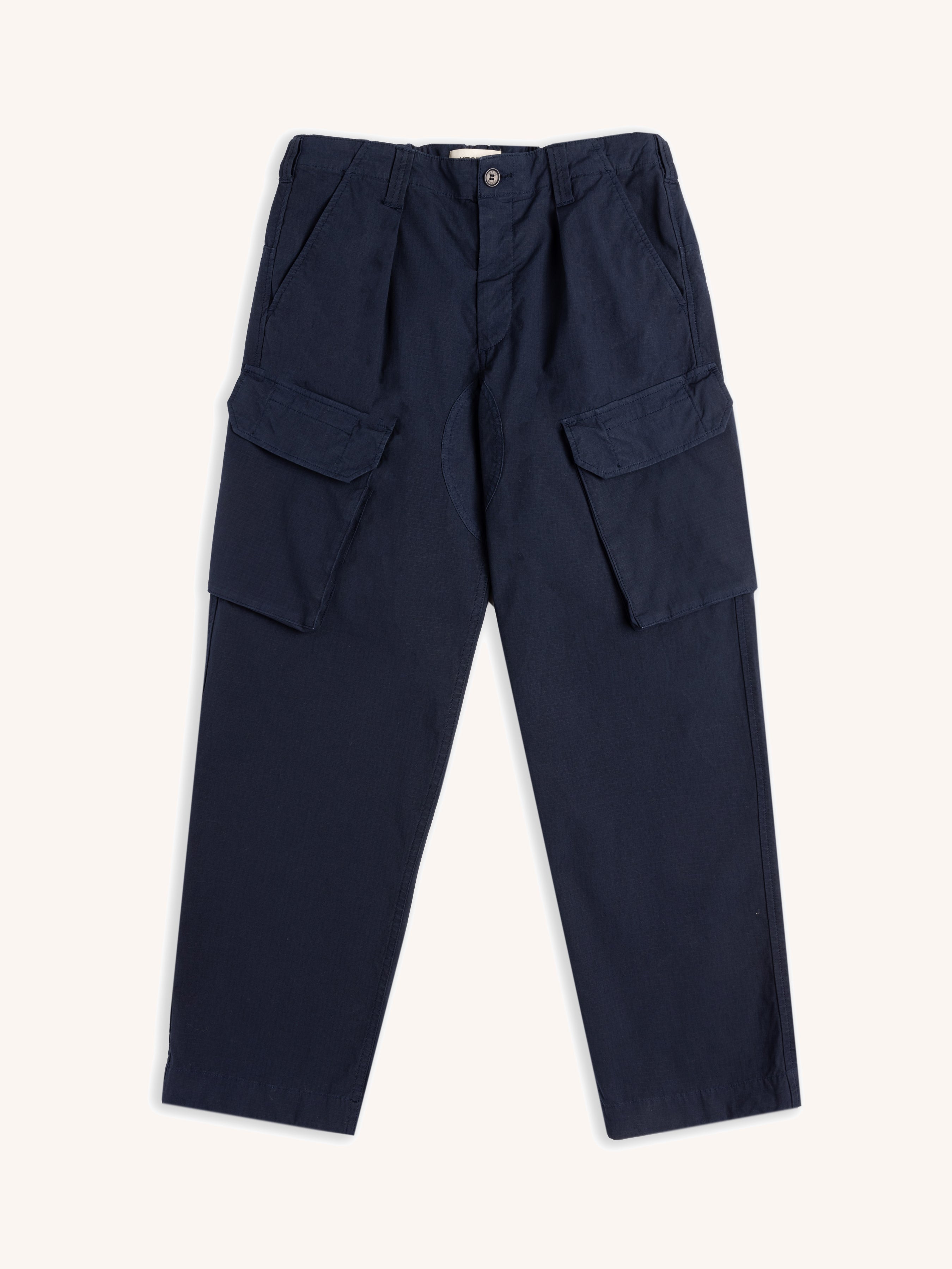 Luss Cargo Pant in Navy Cotton Ripstop