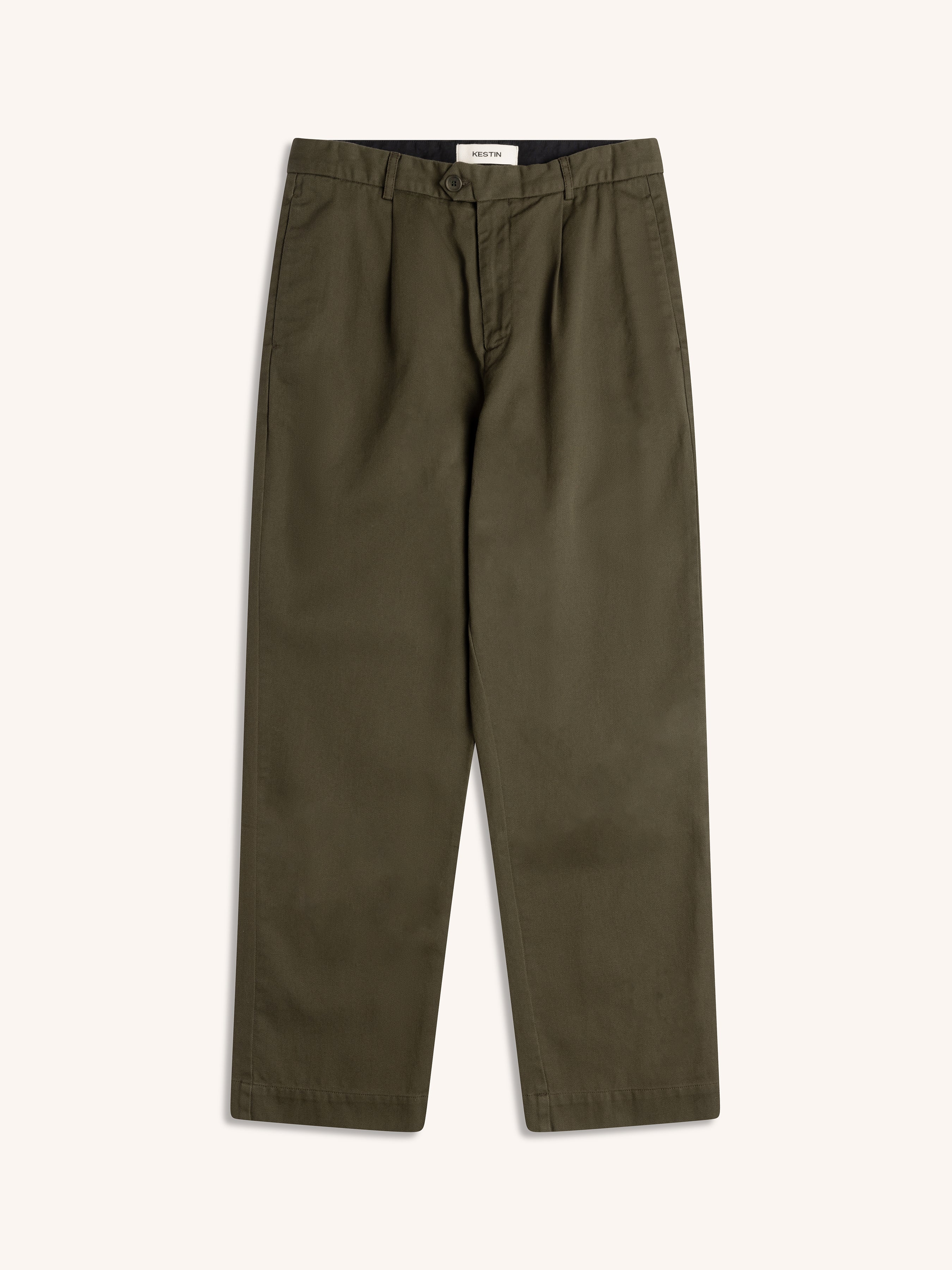 Wick Trouser in Dark Olive Cotton Twill