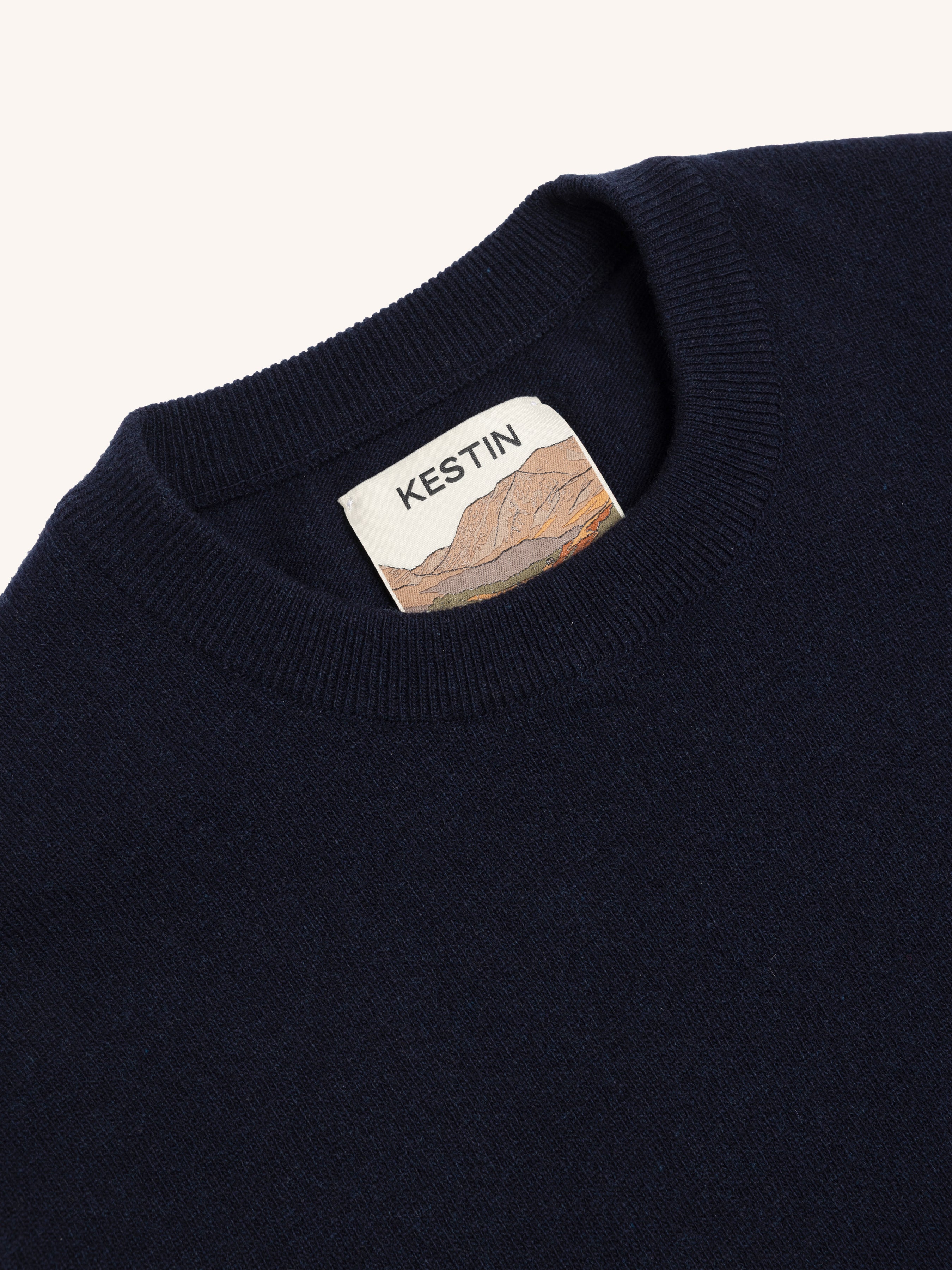 Teviot Crew Neck in Navy Merino Wool & Cashmere