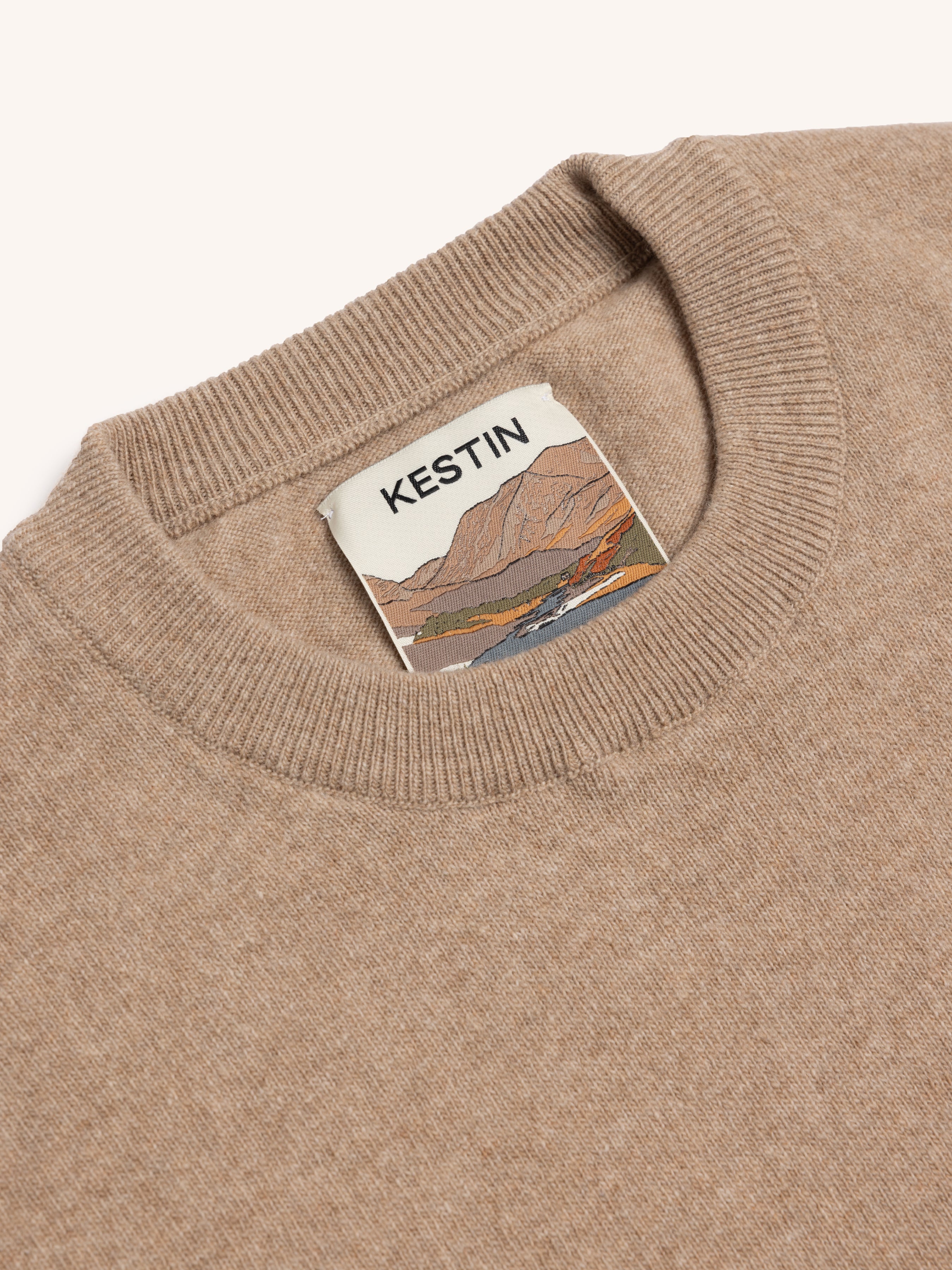 Teviot Crew Neck in Oat Merino & Cashmere – Kestin