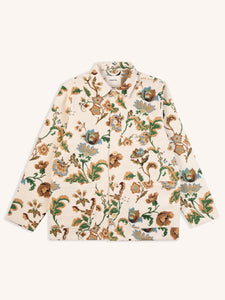 A men's workwear jacket from Scottish menswear designer KESTIN in a floral sand pattern.