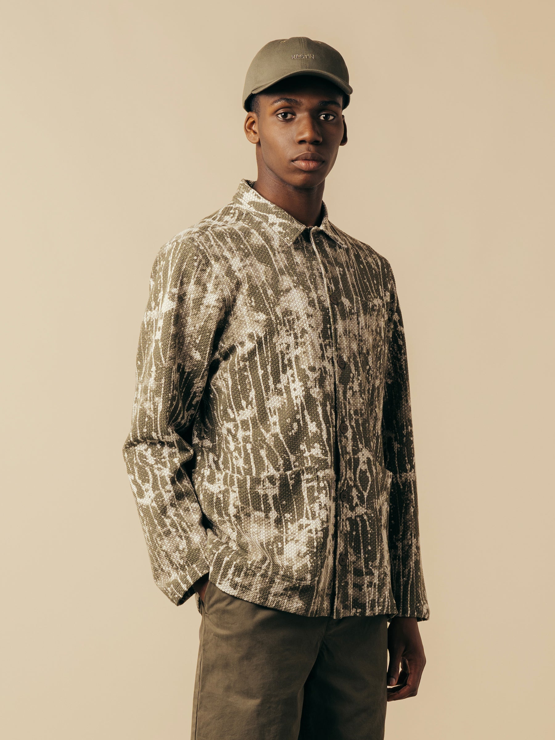 Ormiston Jacket in Olive / Ecru Camo Jacquard