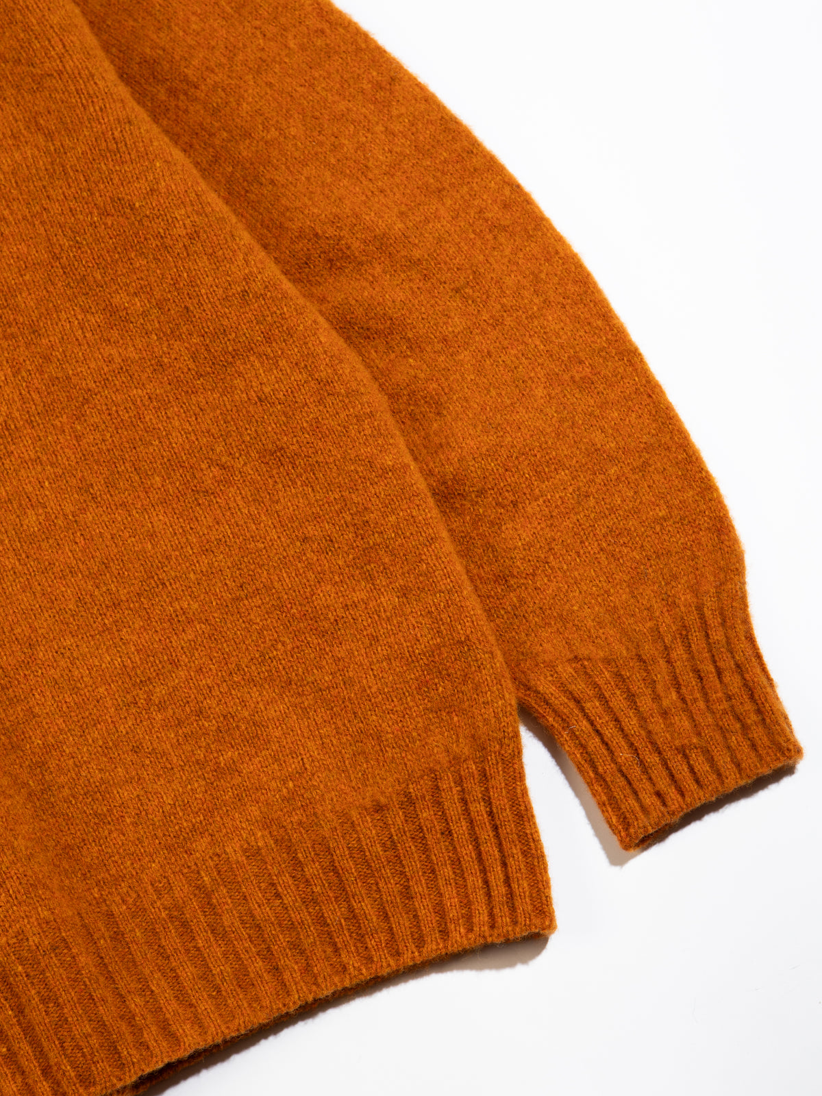 Brushed Shetland Crew in Tangerine Lambswool