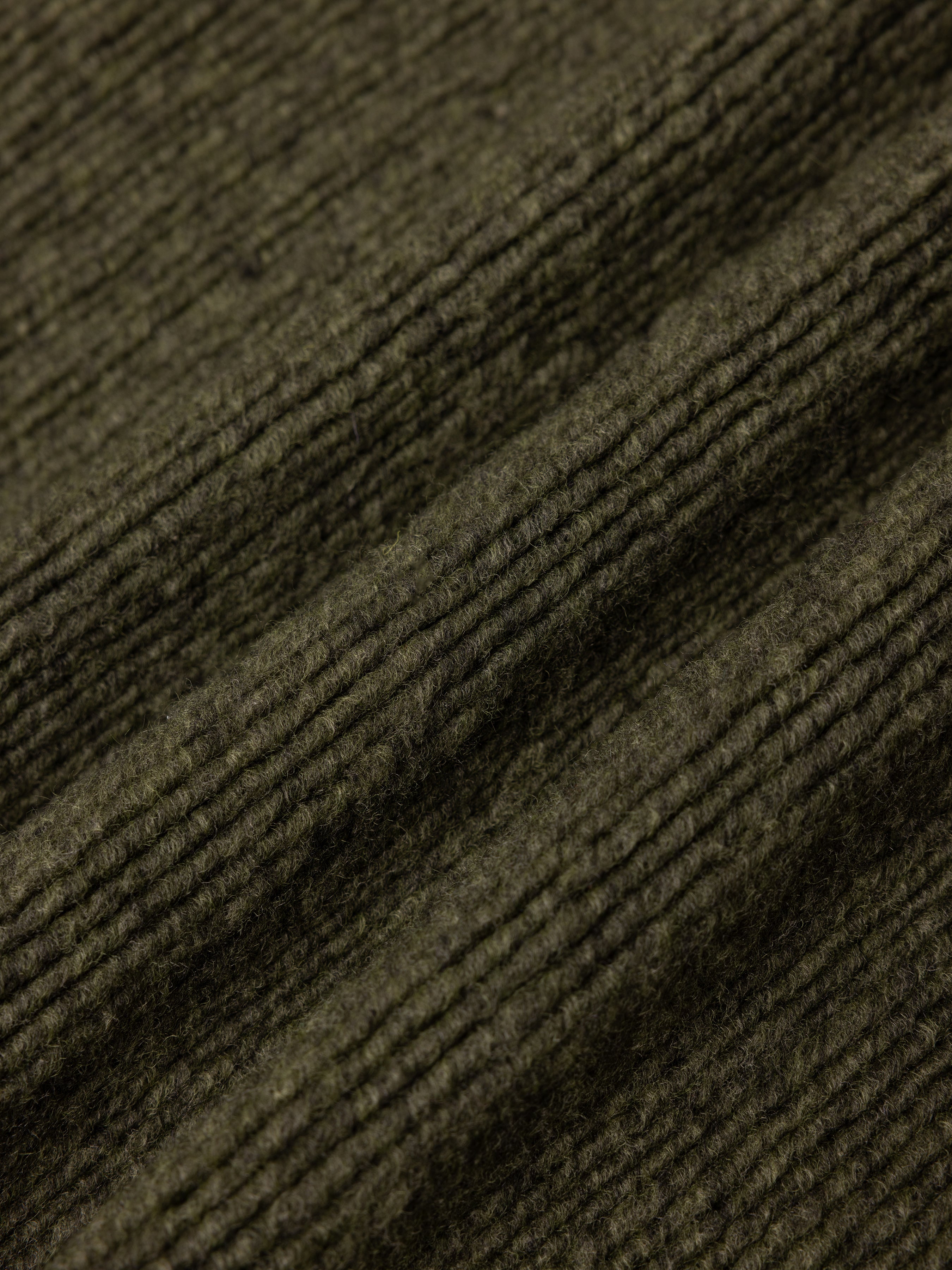 Junction Crew in Olive Ribbed Fleece