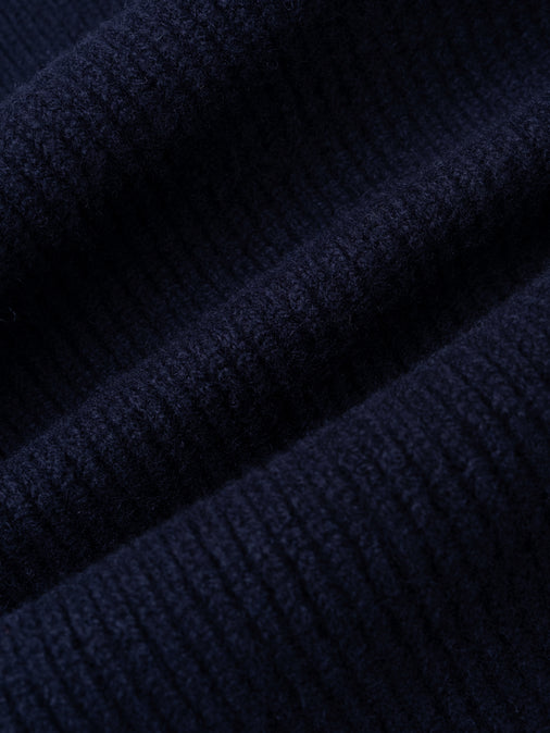 Braemar Scarf in Navy Lambswool