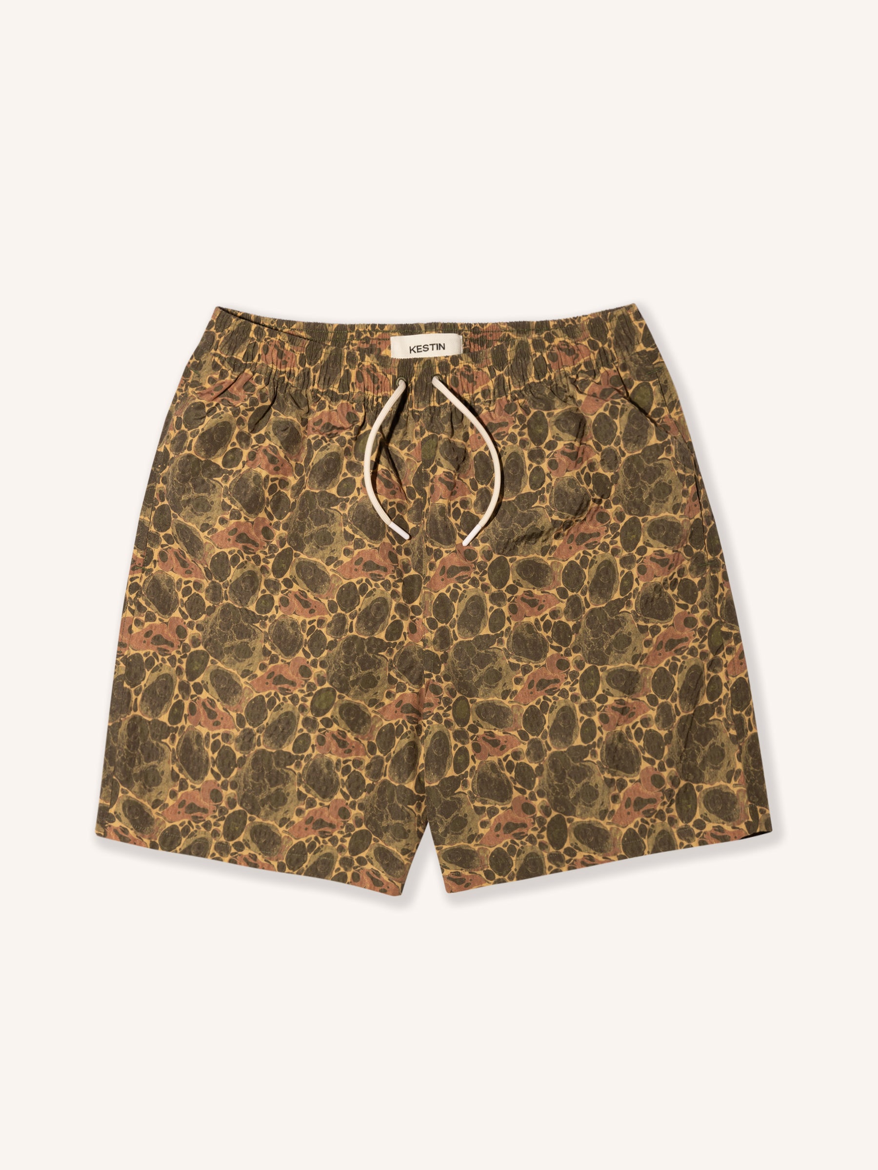 Seacliff Swim Shorts in Olive Marble SEAQUAL® Yarn