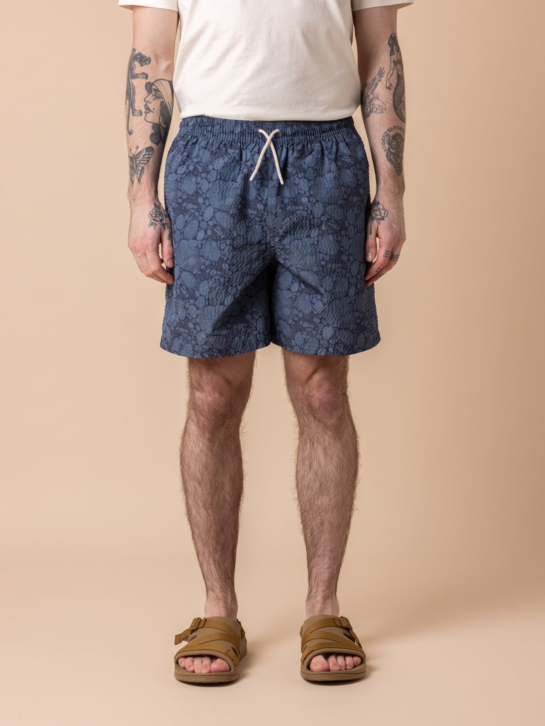 Seacliff Swim Shorts in Blue Marble SEAQUAL® Yarn