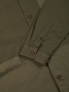 A close-up of the front and cuff of the KESTIN Rosyth Overshirt.