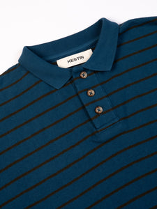 A close up of the collar of the KESTIN Loch Bay Polo Shirt.