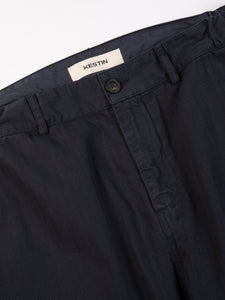 A close-up of the fly and waistband of the KESTIN Huntly Pant.