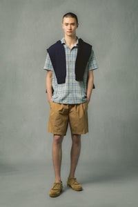 A model wearing a smart summer outfit from menswear brand KESTIN.