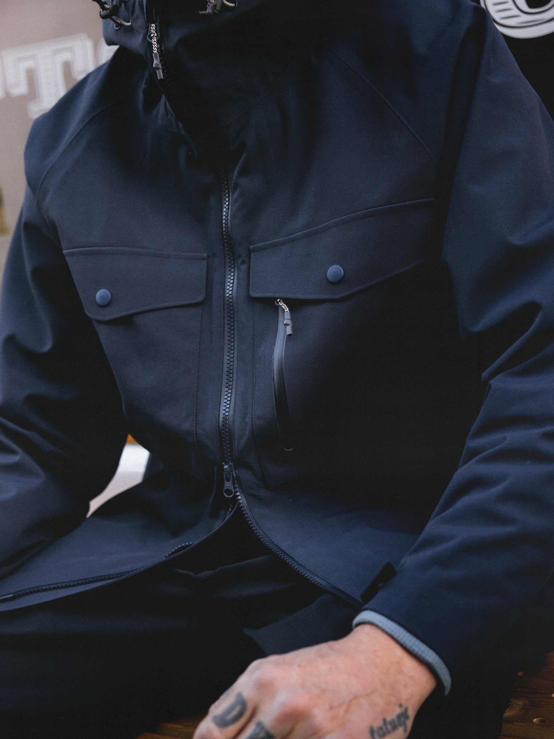 Glenbarr Waterproof Jacket in Dark Navy Recycled Canvas