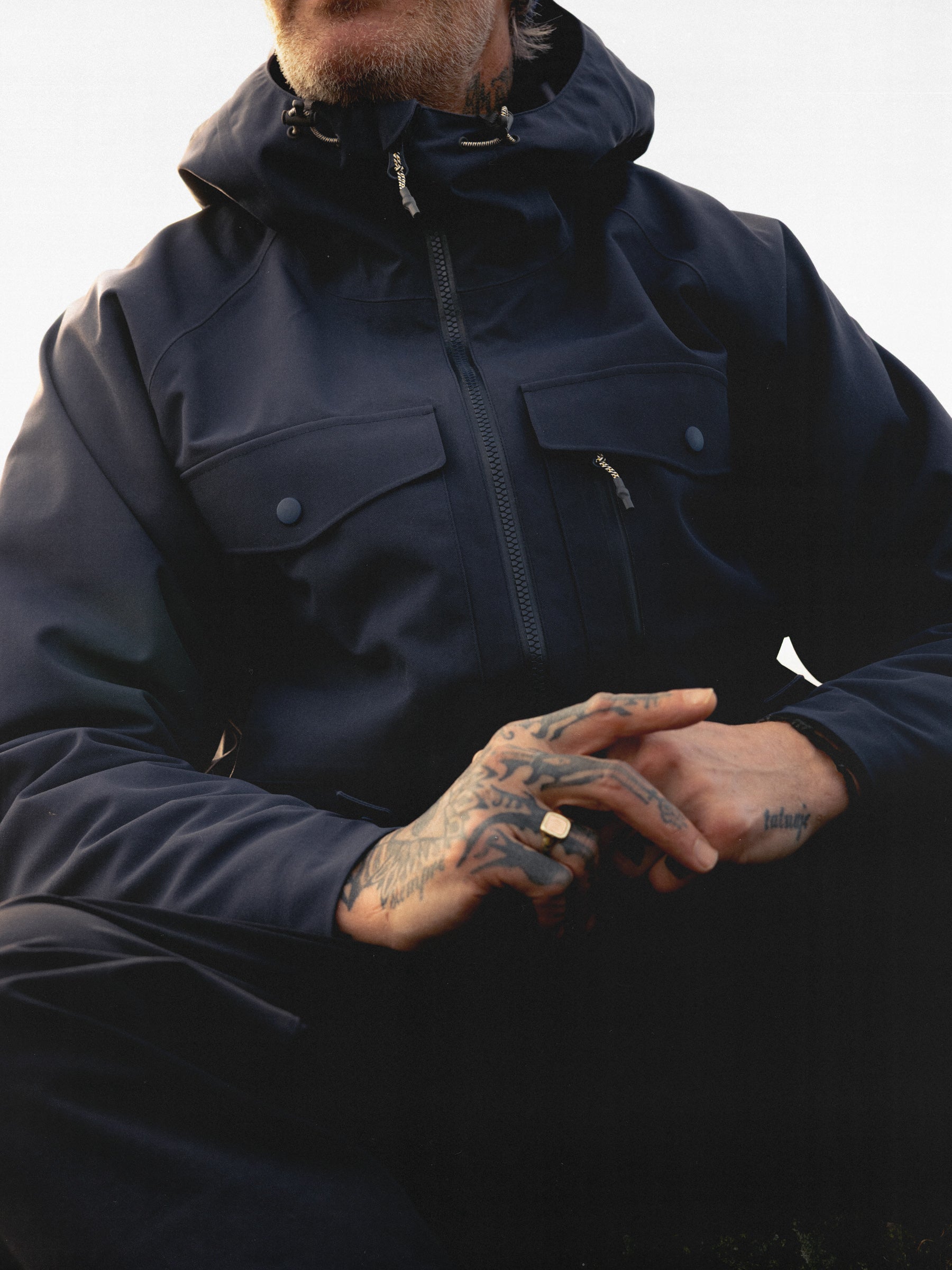 Glenbarr Waterproof Jacket in Dark Navy Recycled Canvas