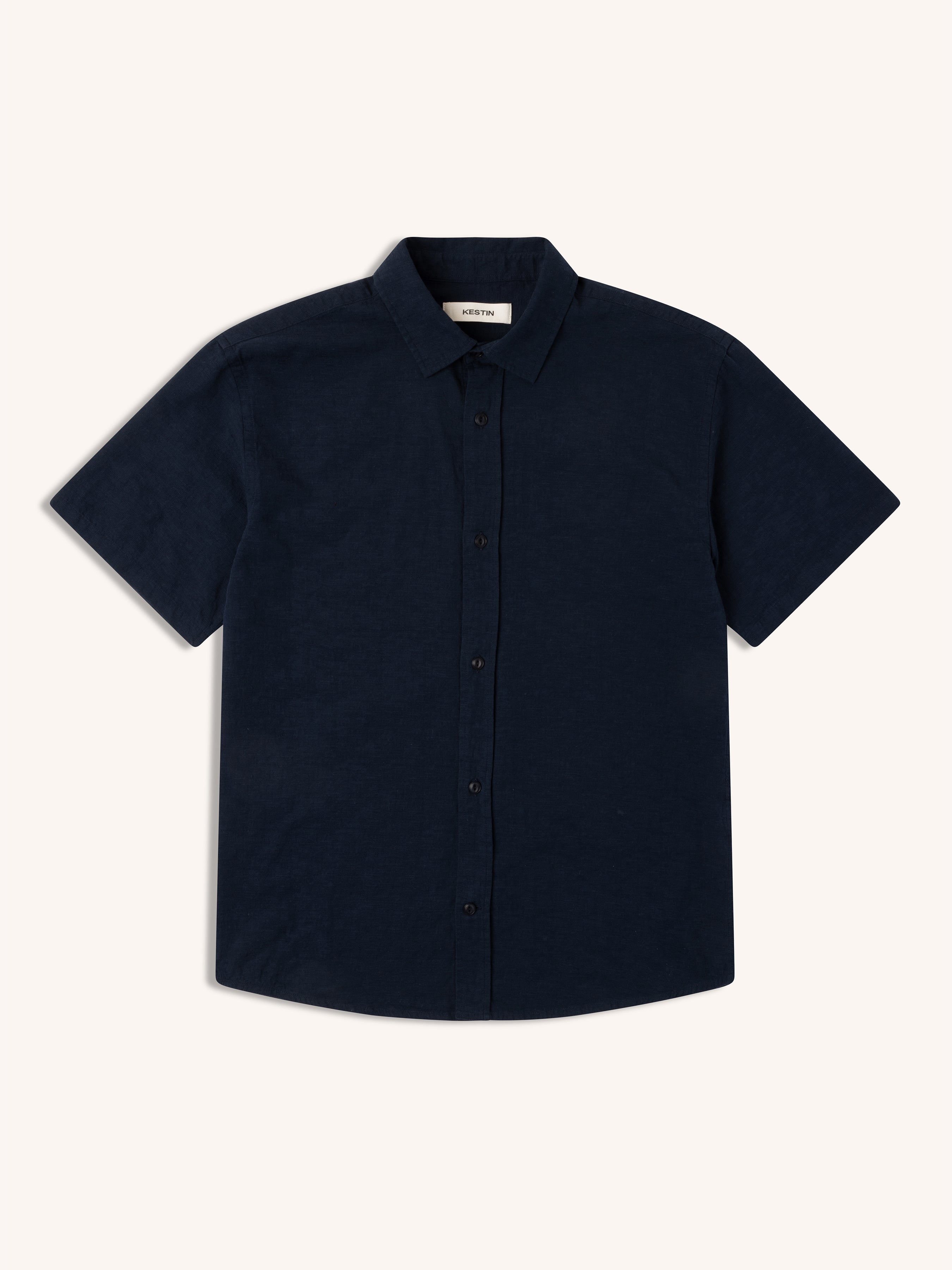 Ferness Oversized Shirt in Dark Navy Slub Cotton