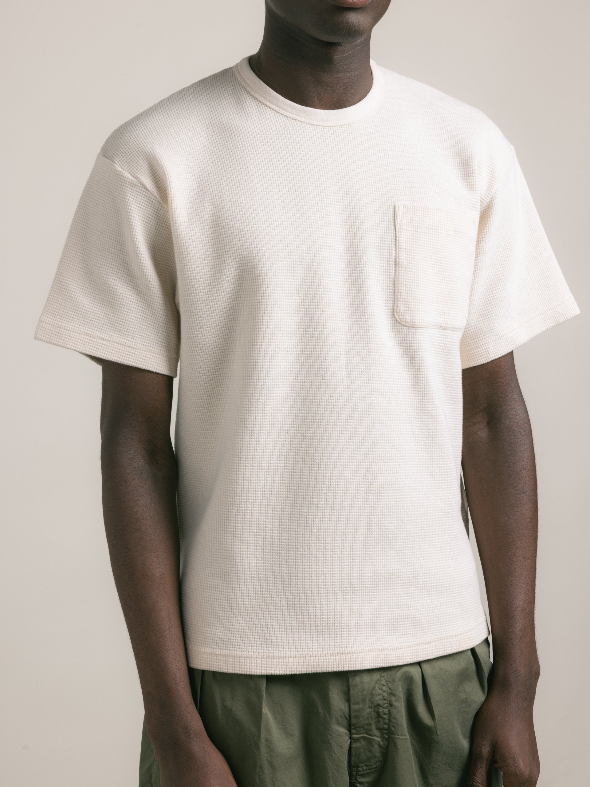 Fly T-Shirt in Natural Brushed Waffle