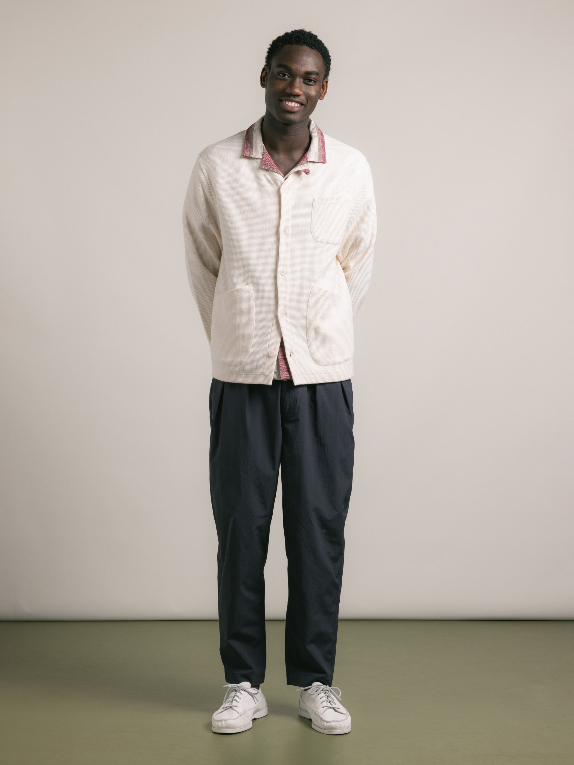 Dunvegan Cardigan in Natural Brushed Waffle