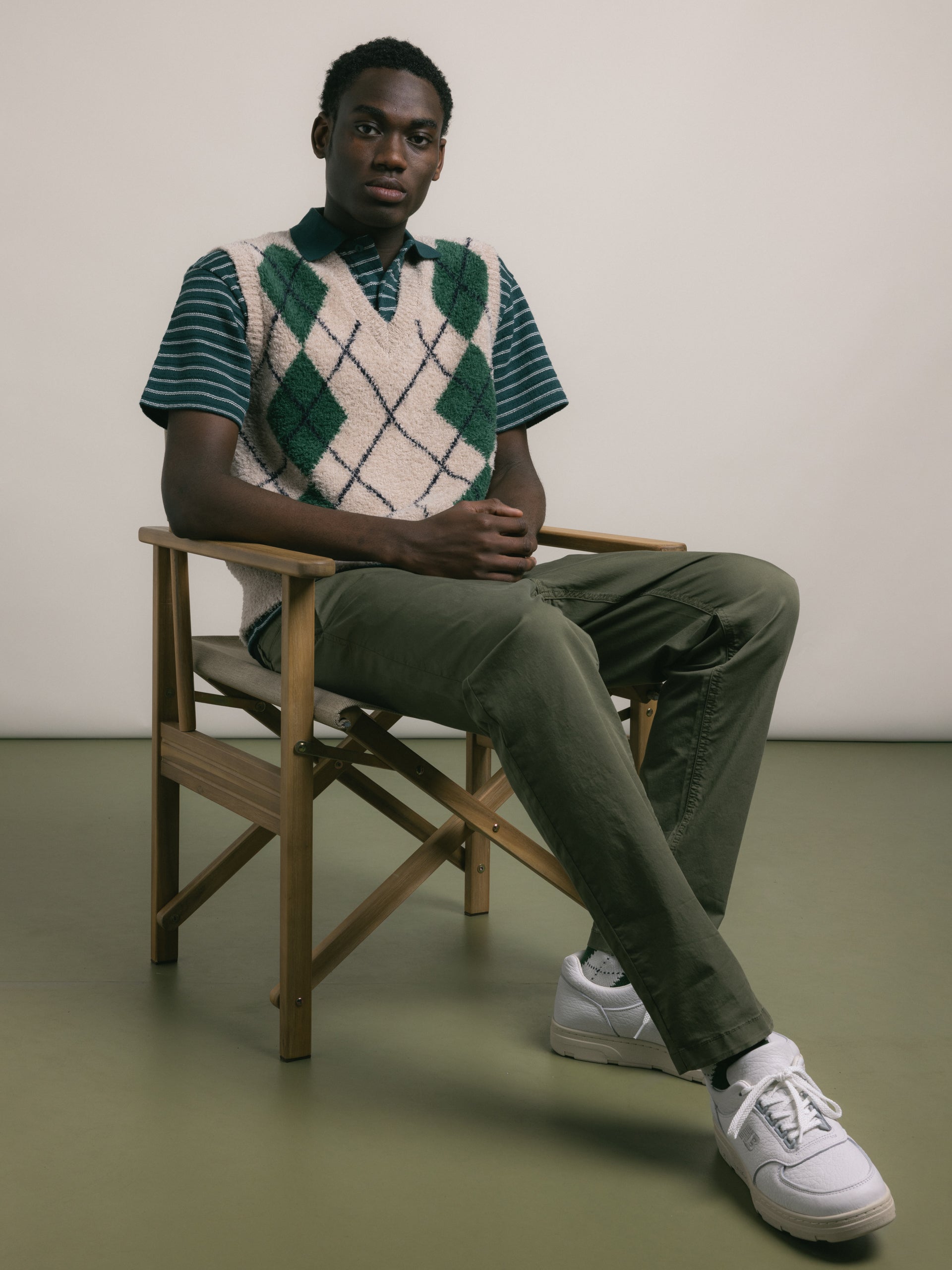 Inverness Trouser in Olive Cotton Twill