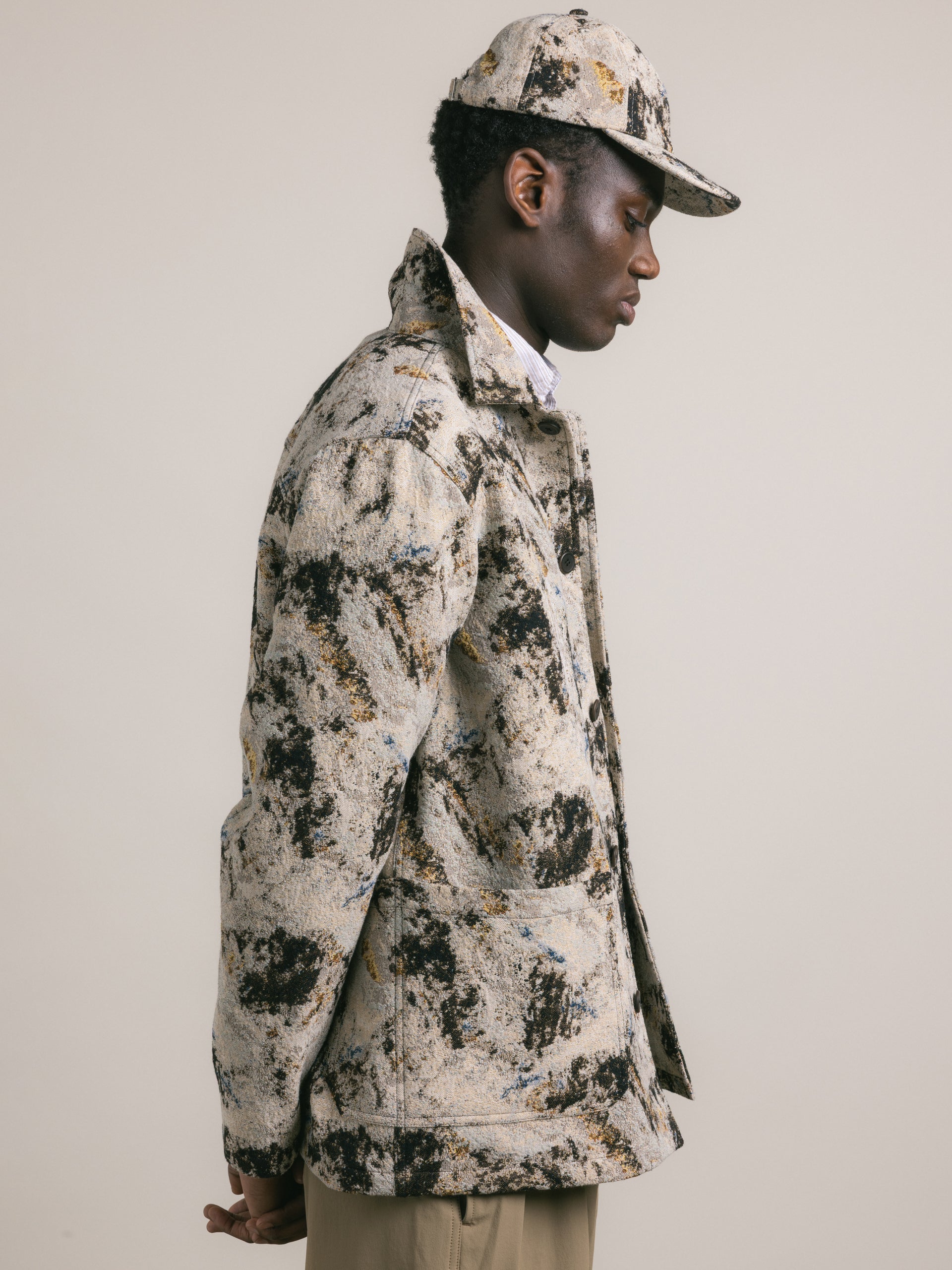 Ormiston Jacket in Brown Camo Jacquard – Kestin