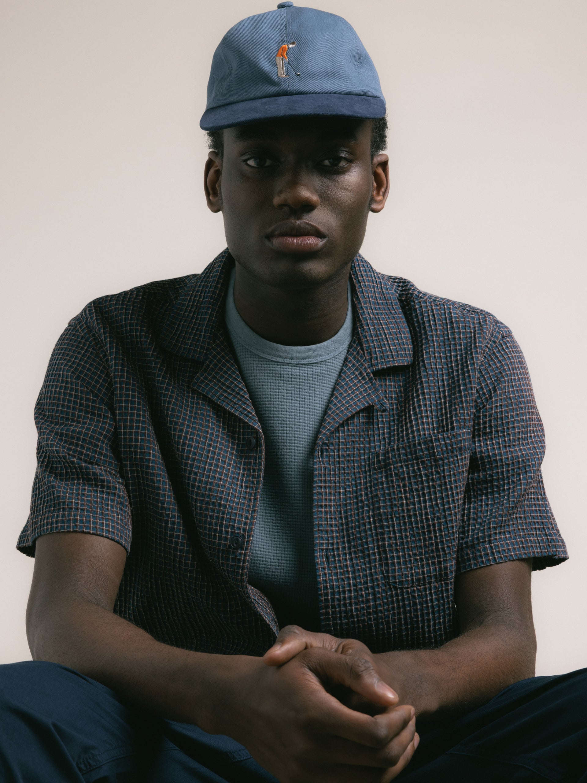 Leuchars Cap in French Blue / Navy Golf Embroidery