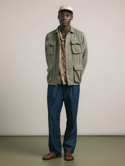 Tyndrum Field Jacket in Military Slub Cotton