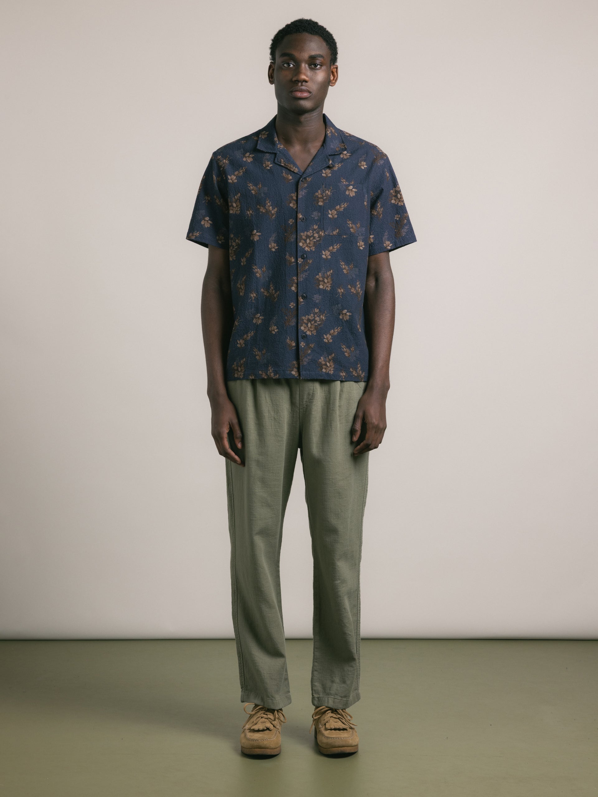 Doune Pant in Military Slub Cotton