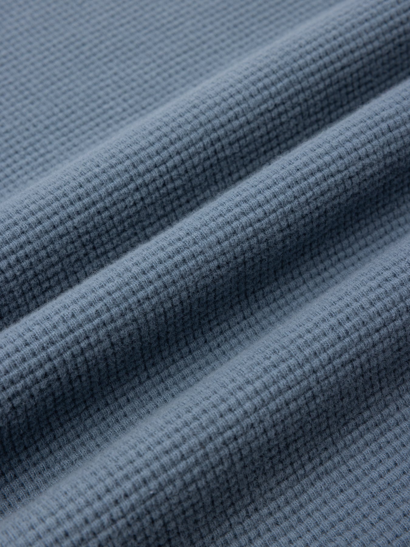 Dunvegan Cardigan in Dusty Blue Brushed Waffle