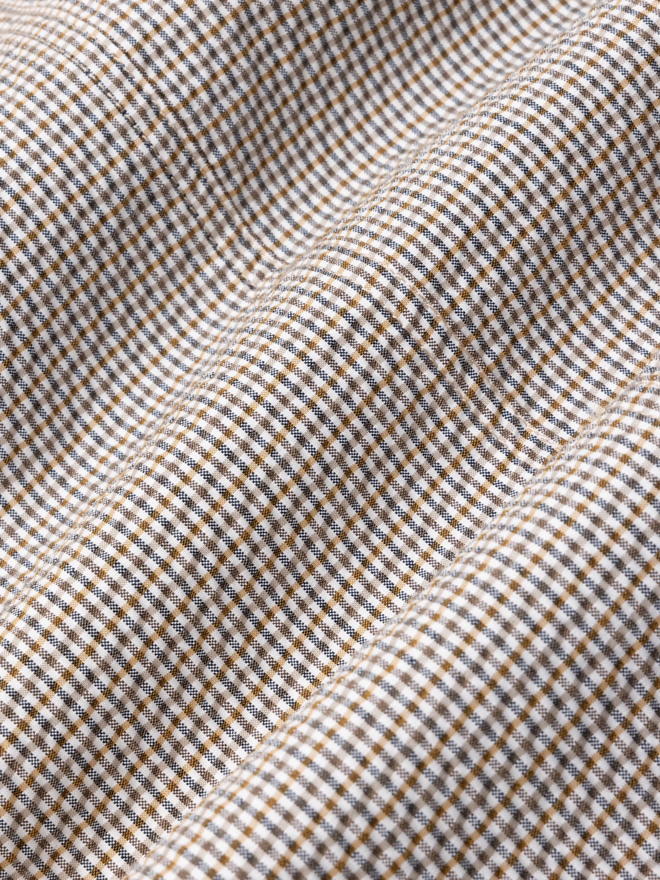 Huntly Jacket in Ecru / Brown Gingham Seersucker