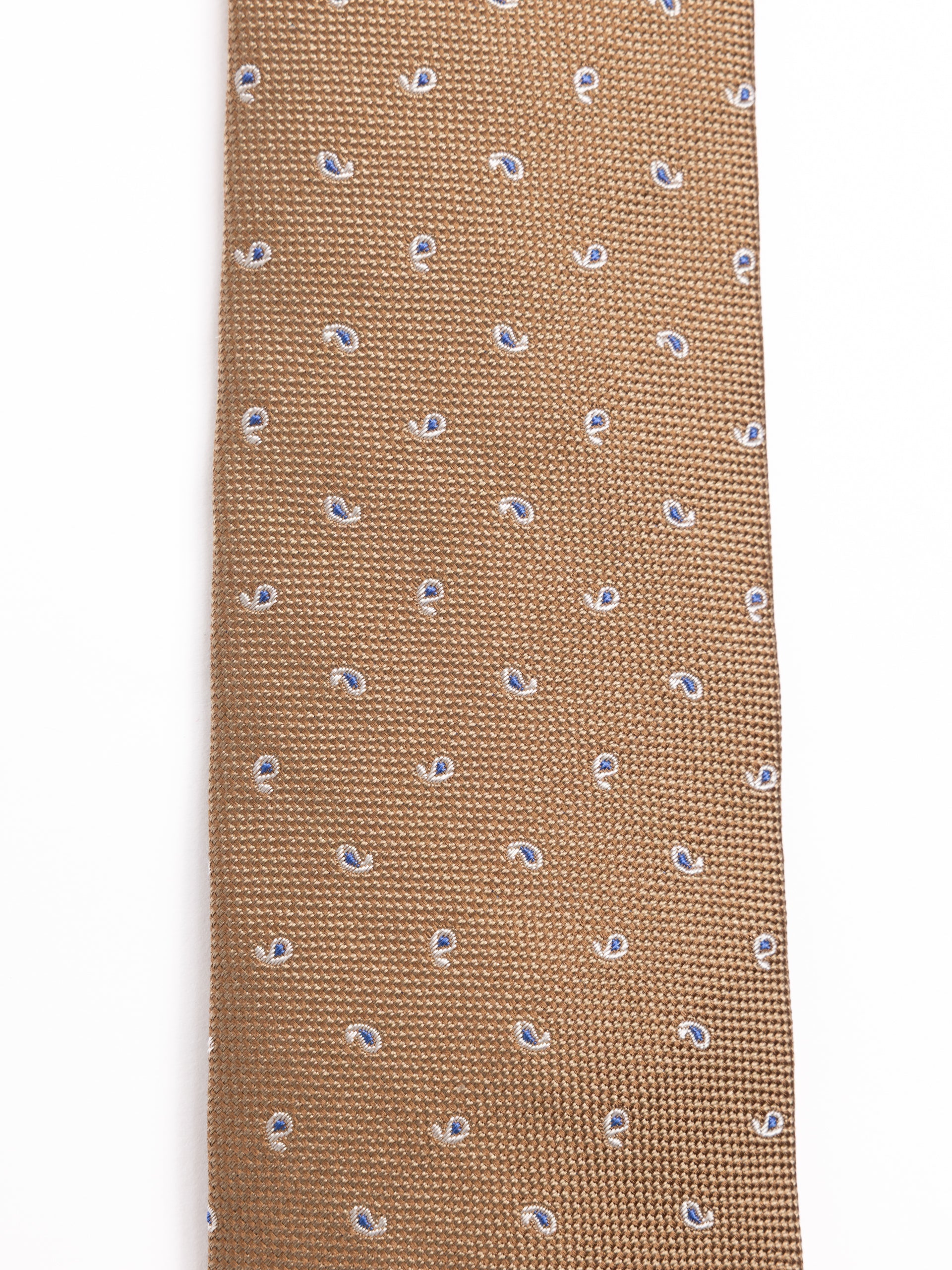 Silk Tie in Brown Micro Paisley