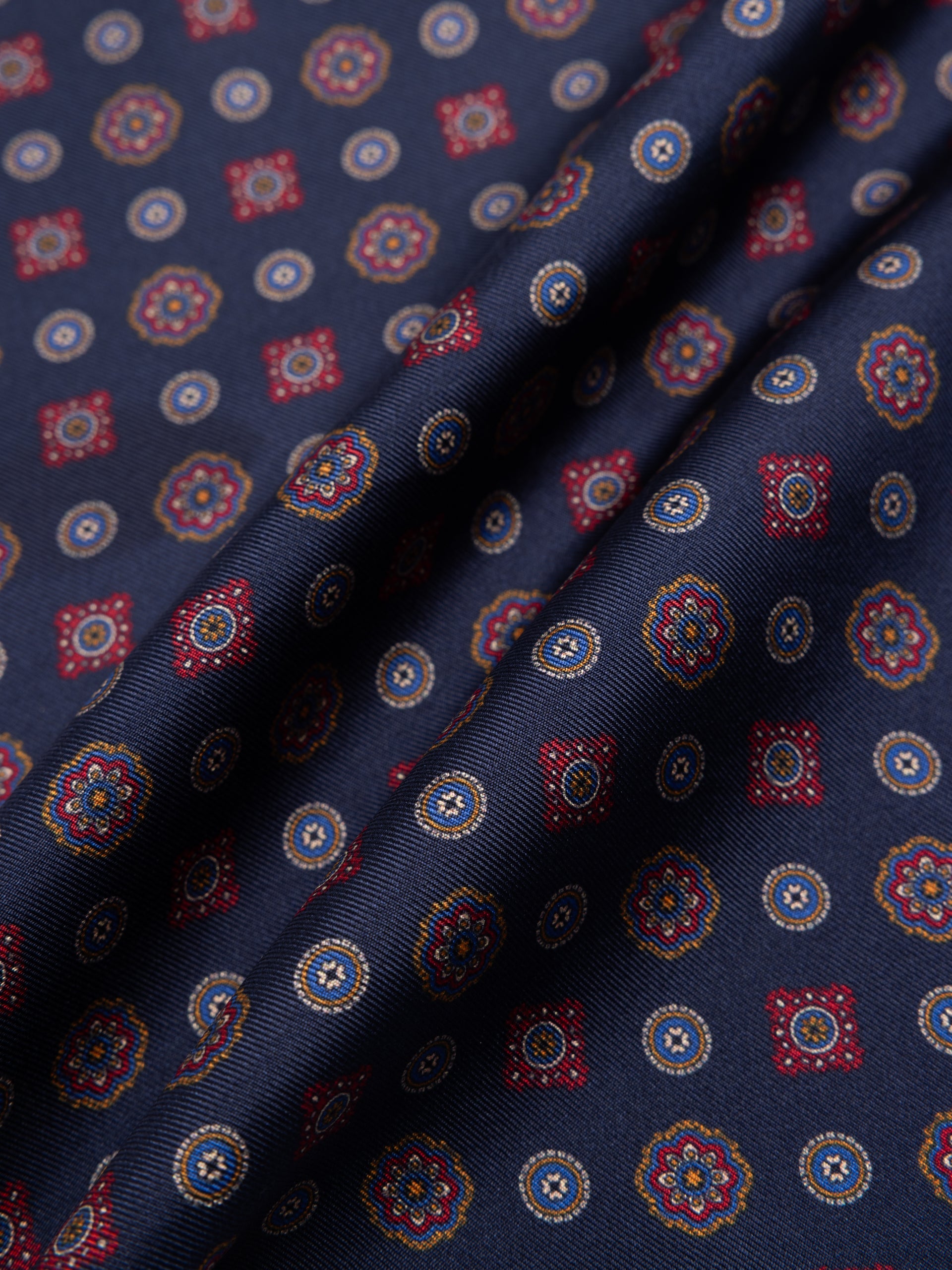 Pocket Square in Blue Mosaic Silk