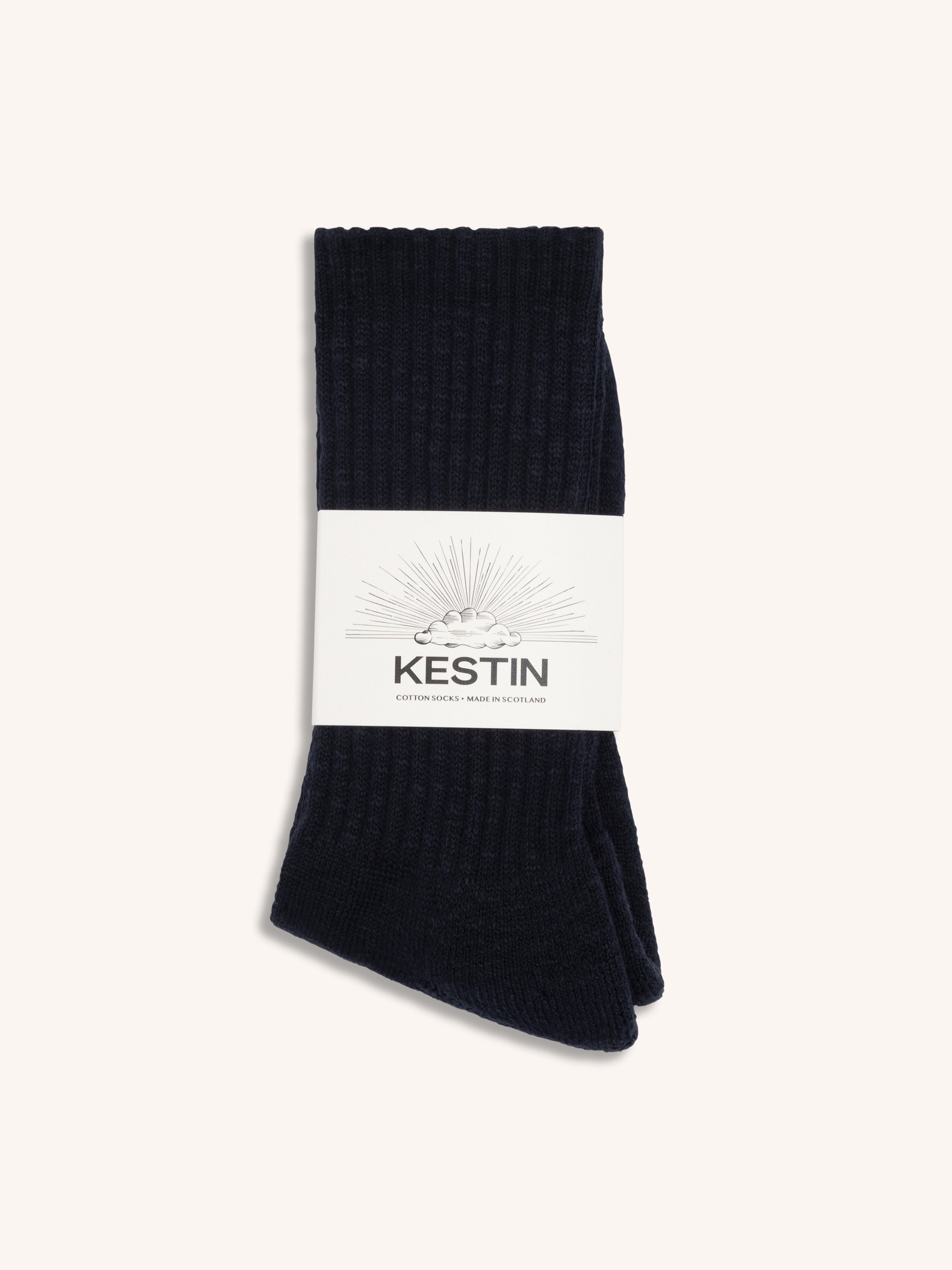 Elgin Cotton Blend Sock in Navy Slub Yarn