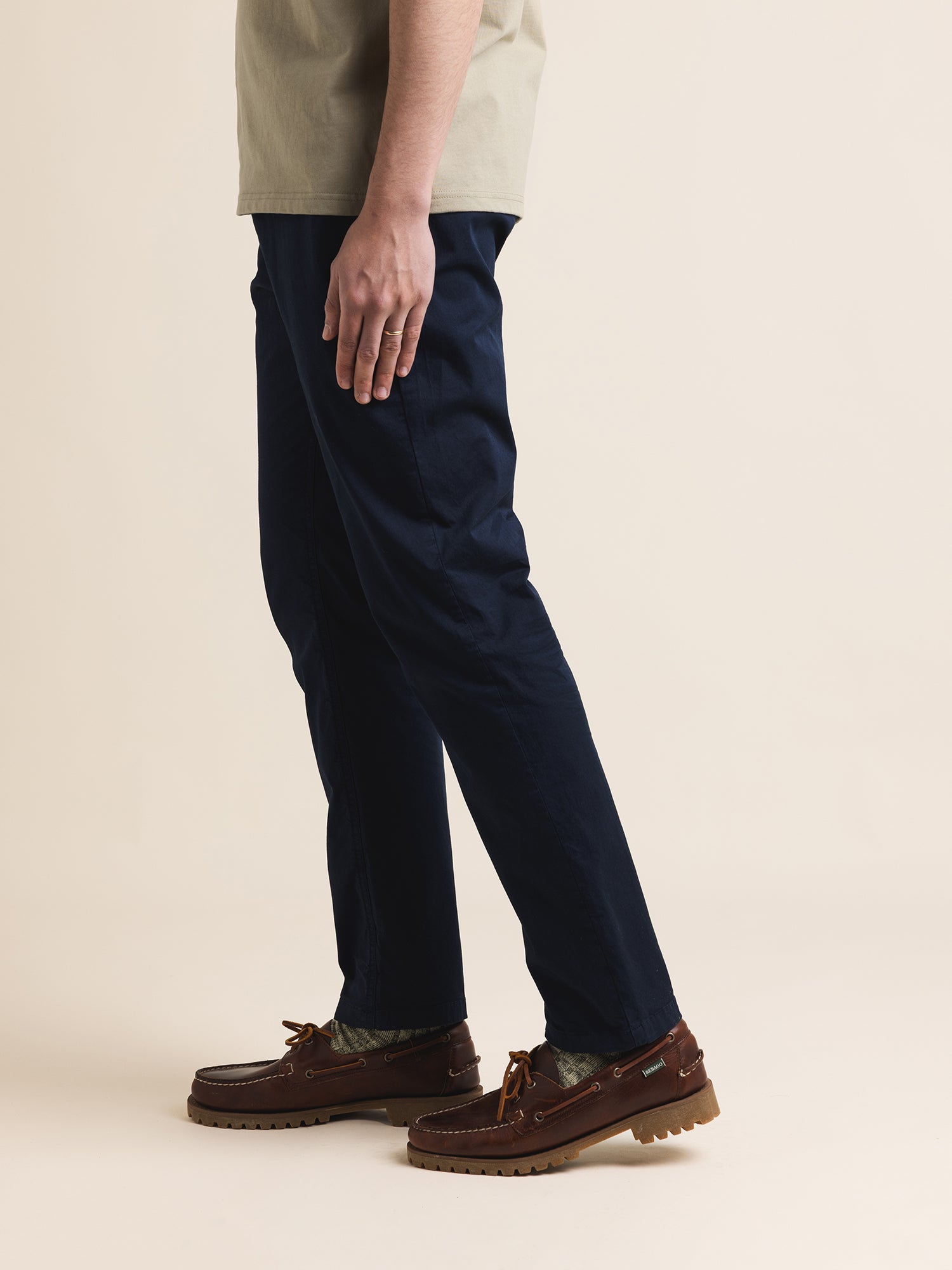 Inverness Trouser in Dark Navy Cotton Twill