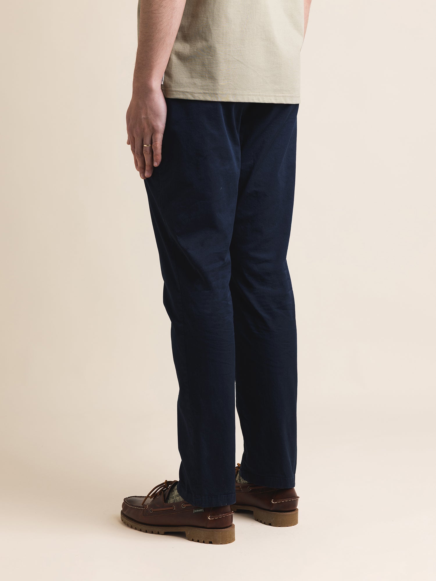 Inverness Trouser in Dark Navy Cotton Twill