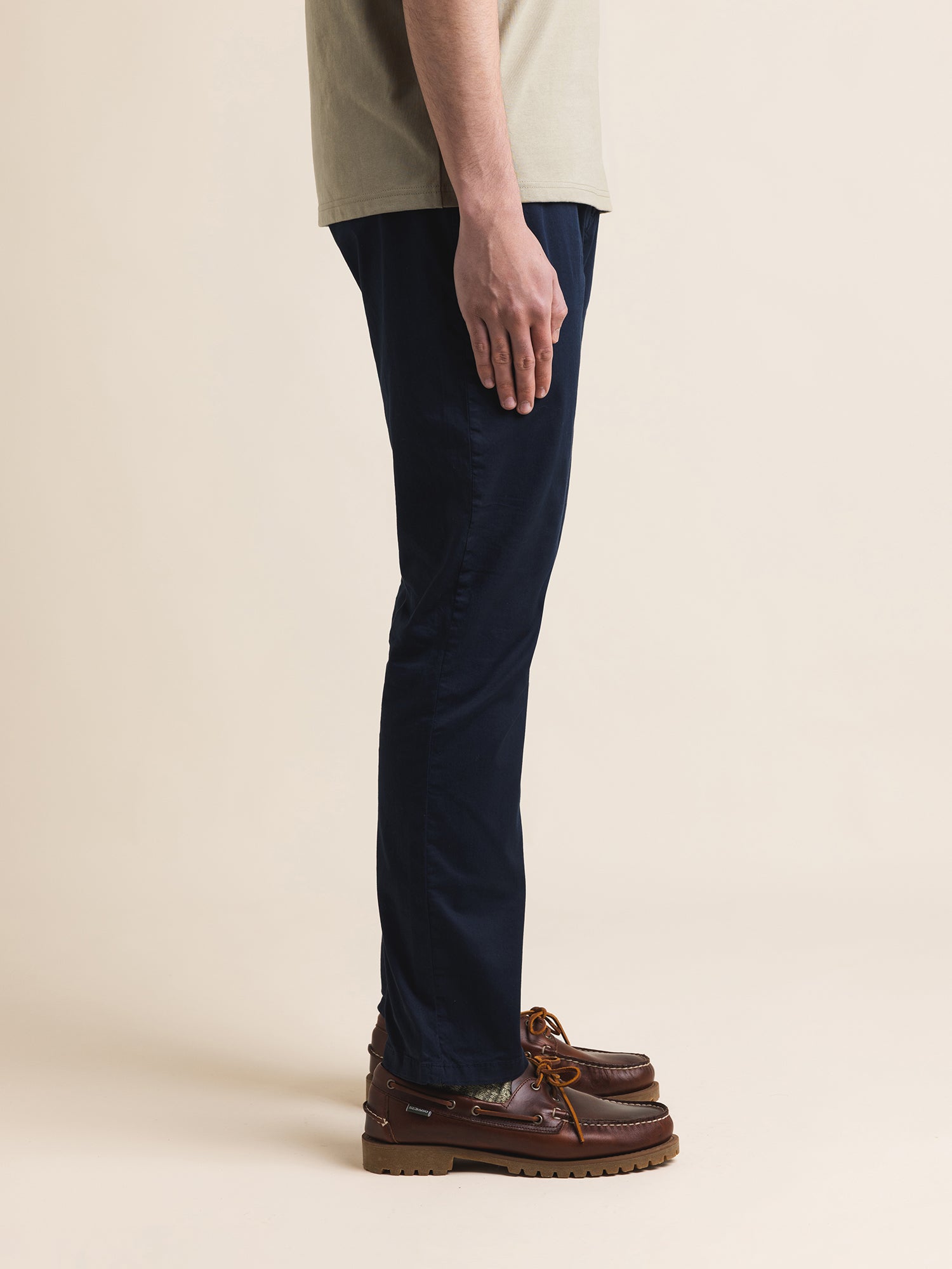 Inverness Trouser in Dark Navy Cotton Twill