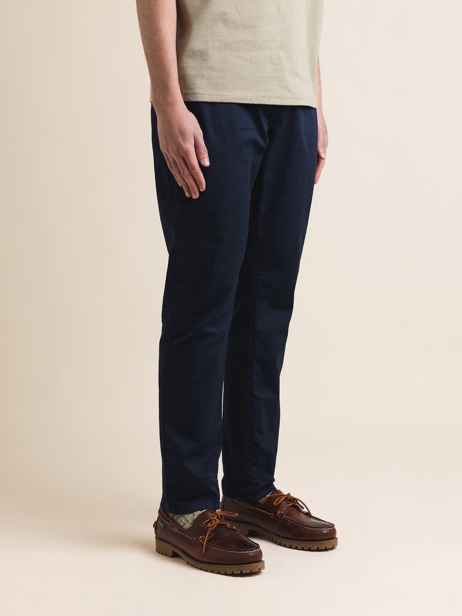 Inverness Trouser in Dark Navy Cotton Twill